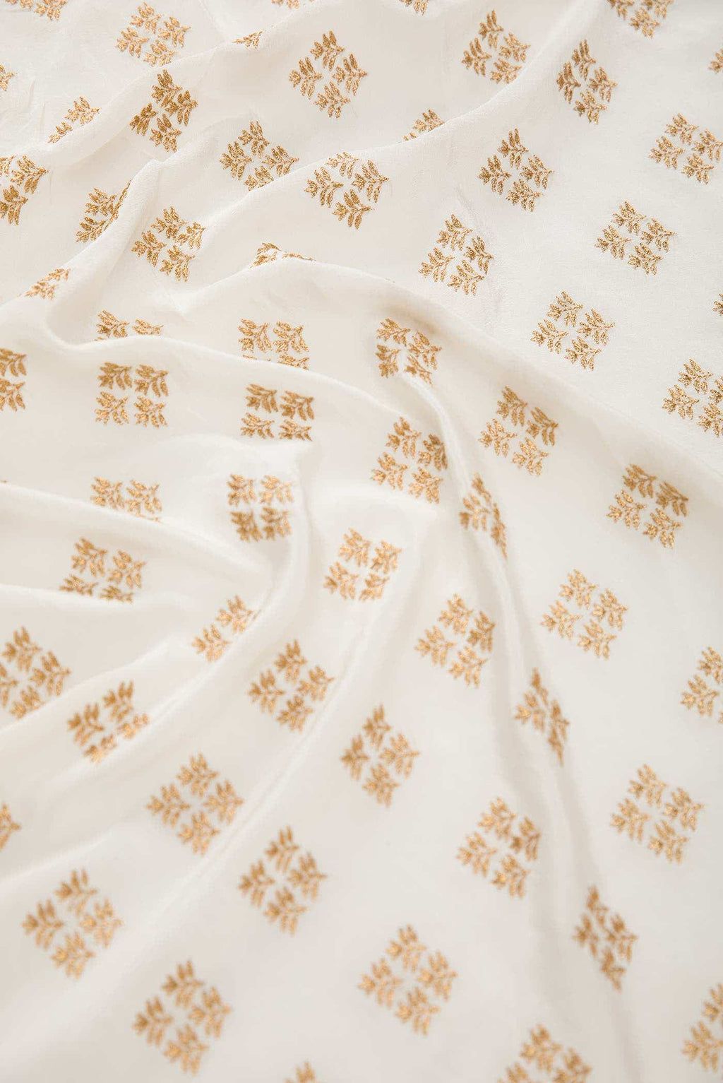 Off White Crepe Dress Material