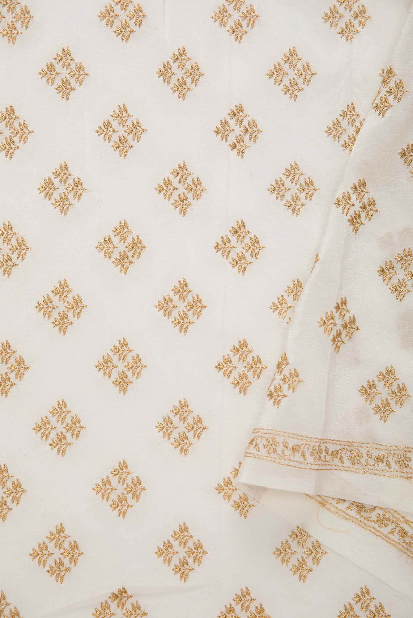 Off White Crepe Dress Material