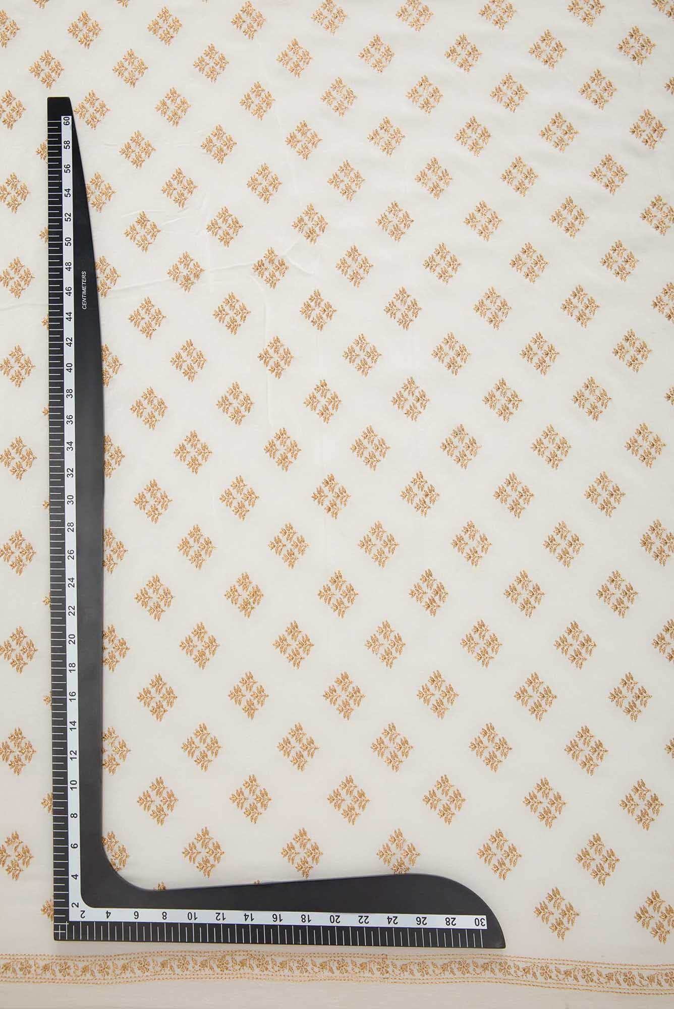 Off White Crepe Dress Material
