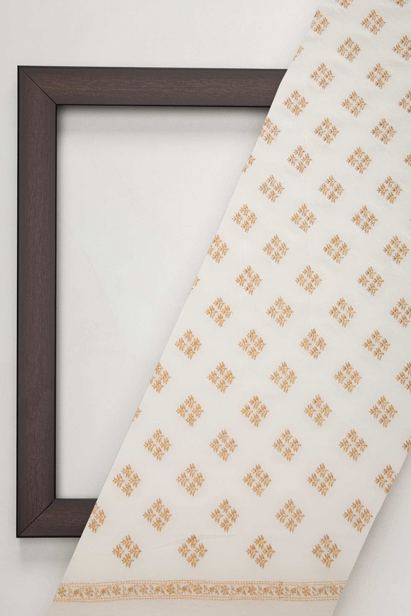 Off White Crepe Dress Material