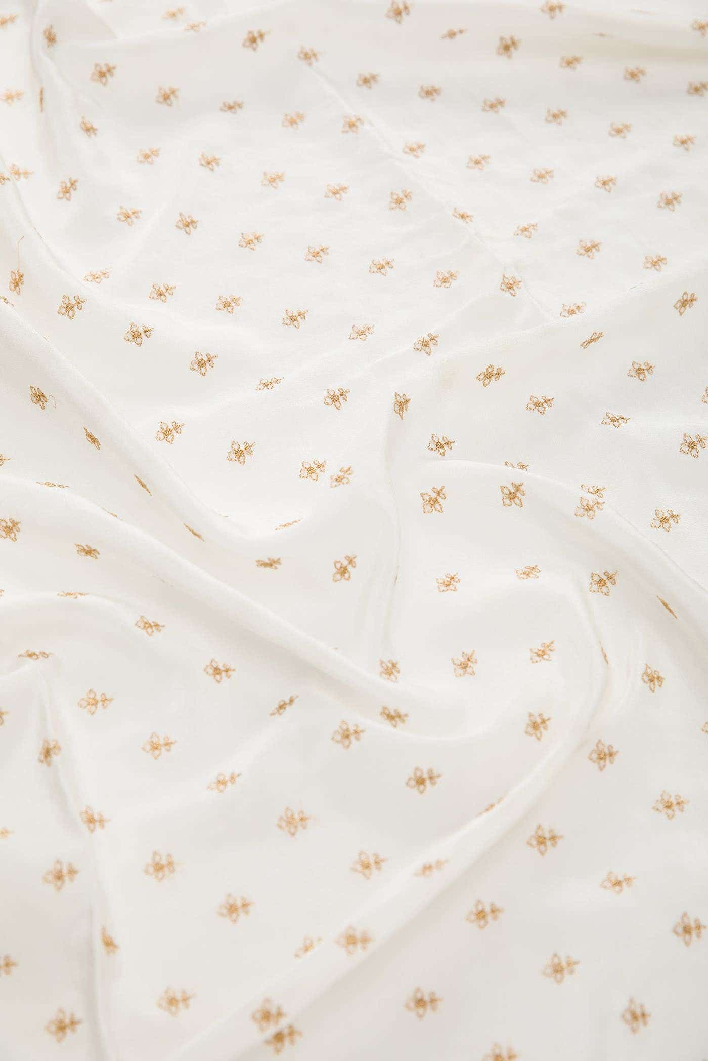 Off White Crepe Dress Material
