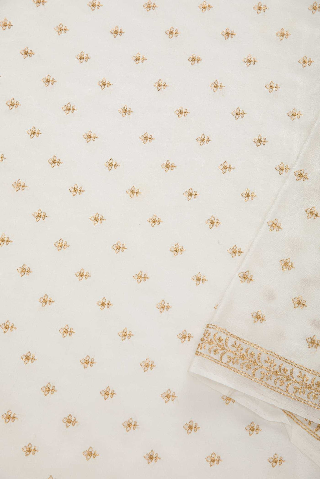 Off White Crepe Dress Material