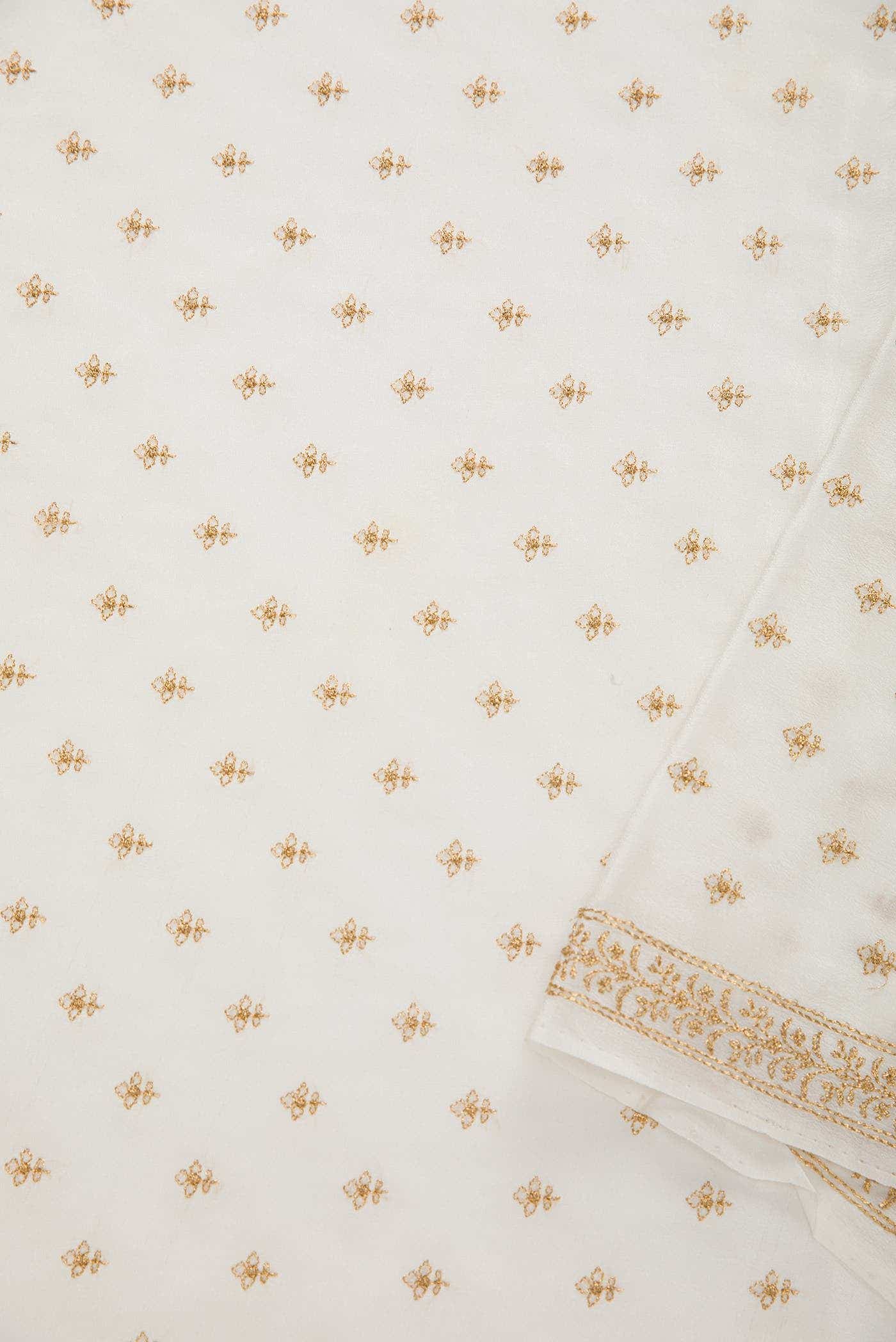 Off White Crepe Dress Material