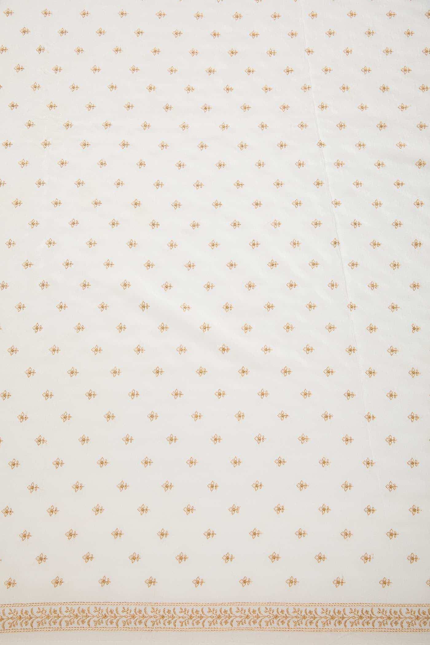 Off White Crepe Dress Material