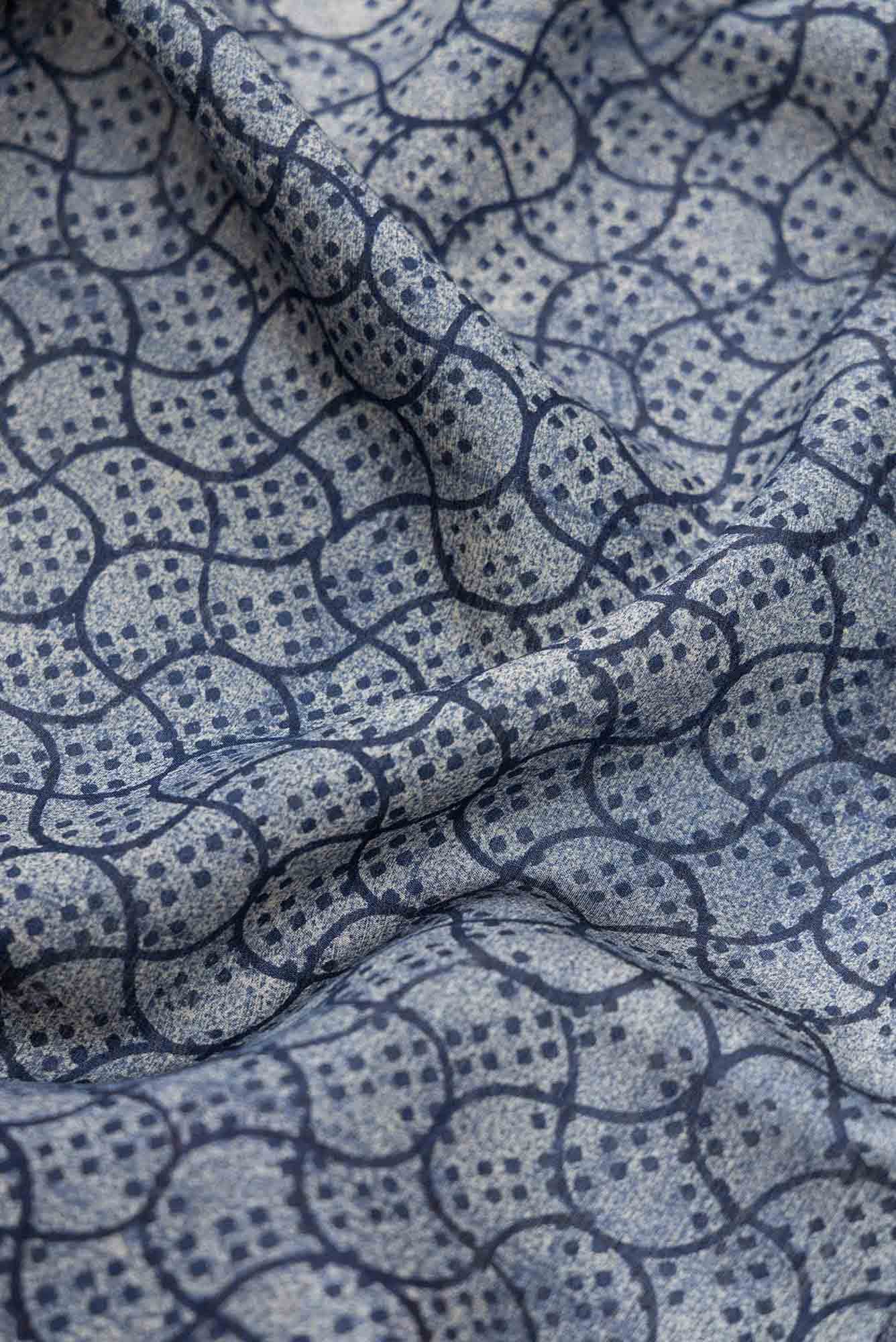 Grey Chanderi Silk Dress Material