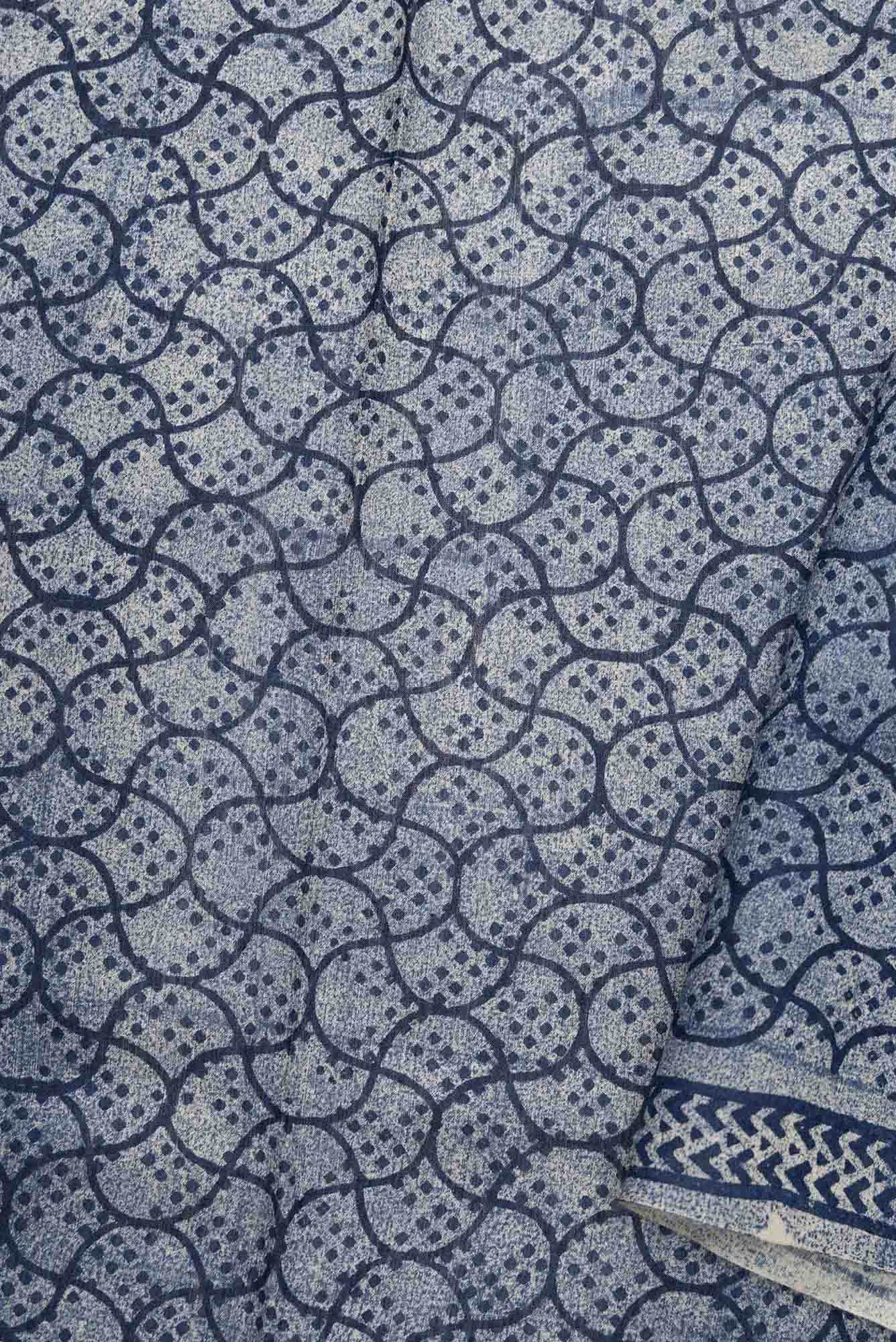 Grey Chanderi Silk Dress Material