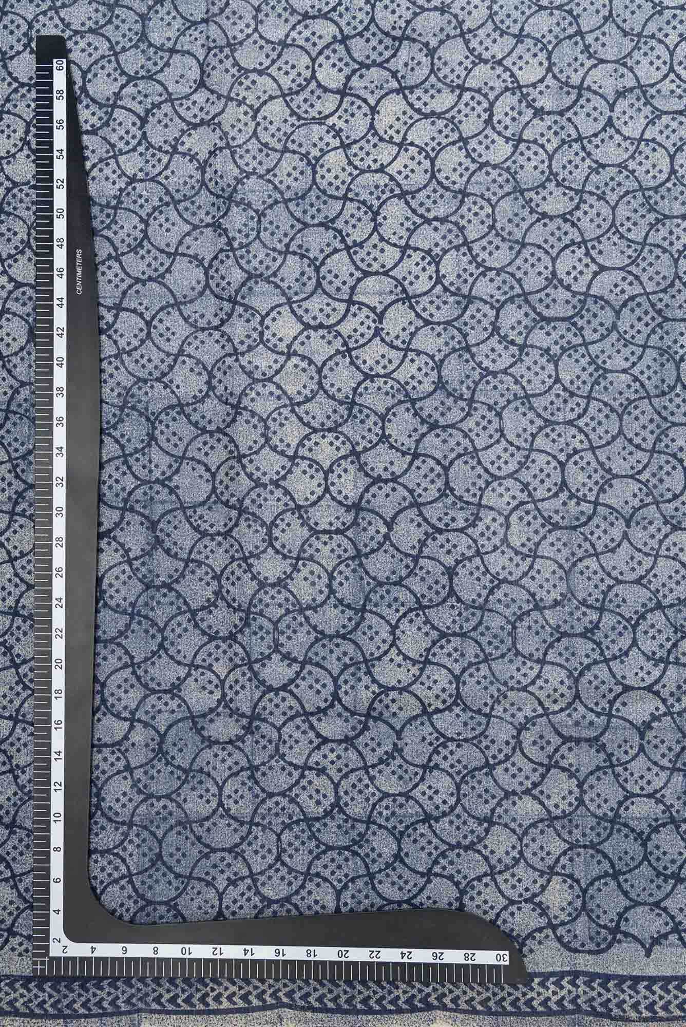 Grey Chanderi Silk Dress Material