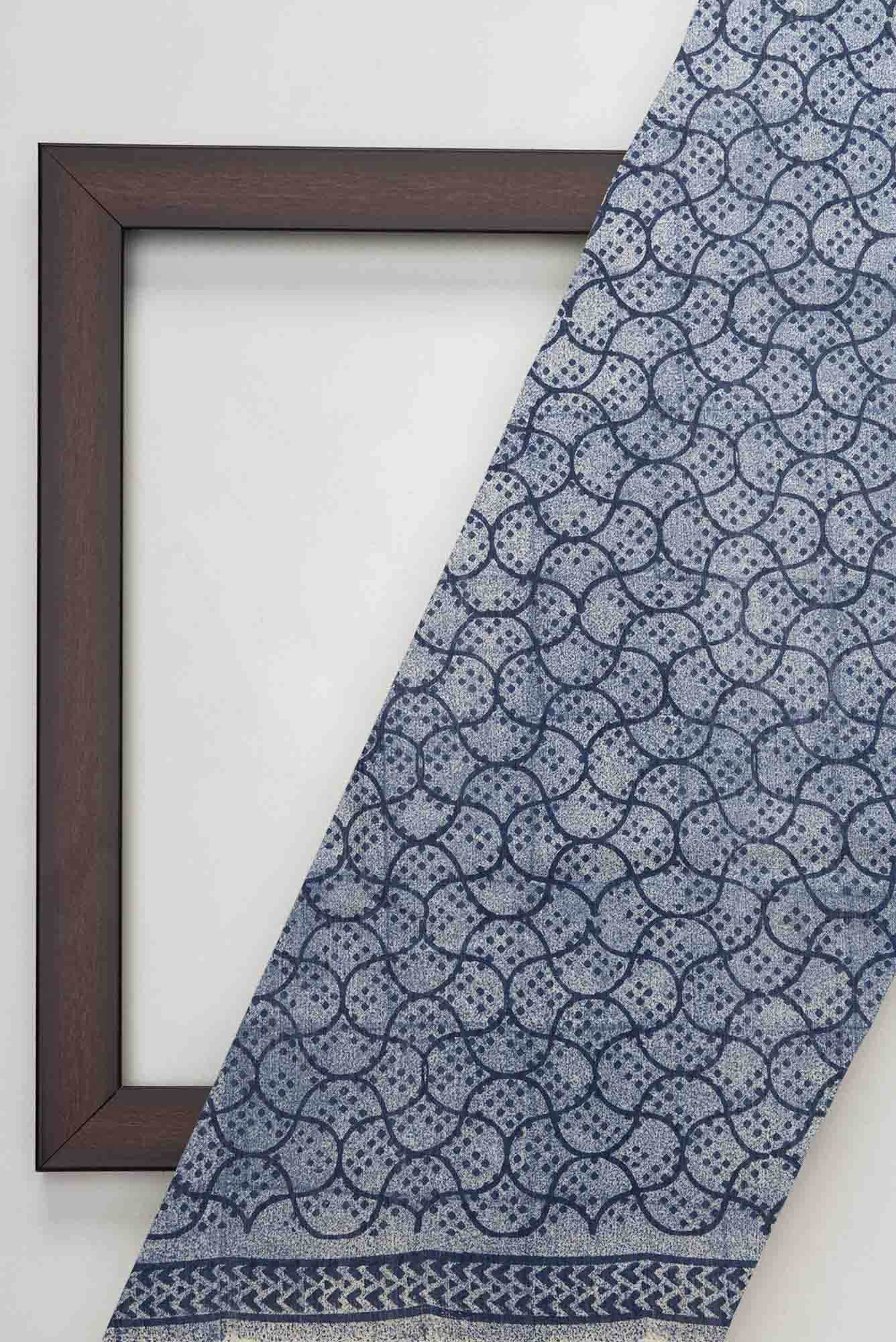 Grey Chanderi Silk Dress Material