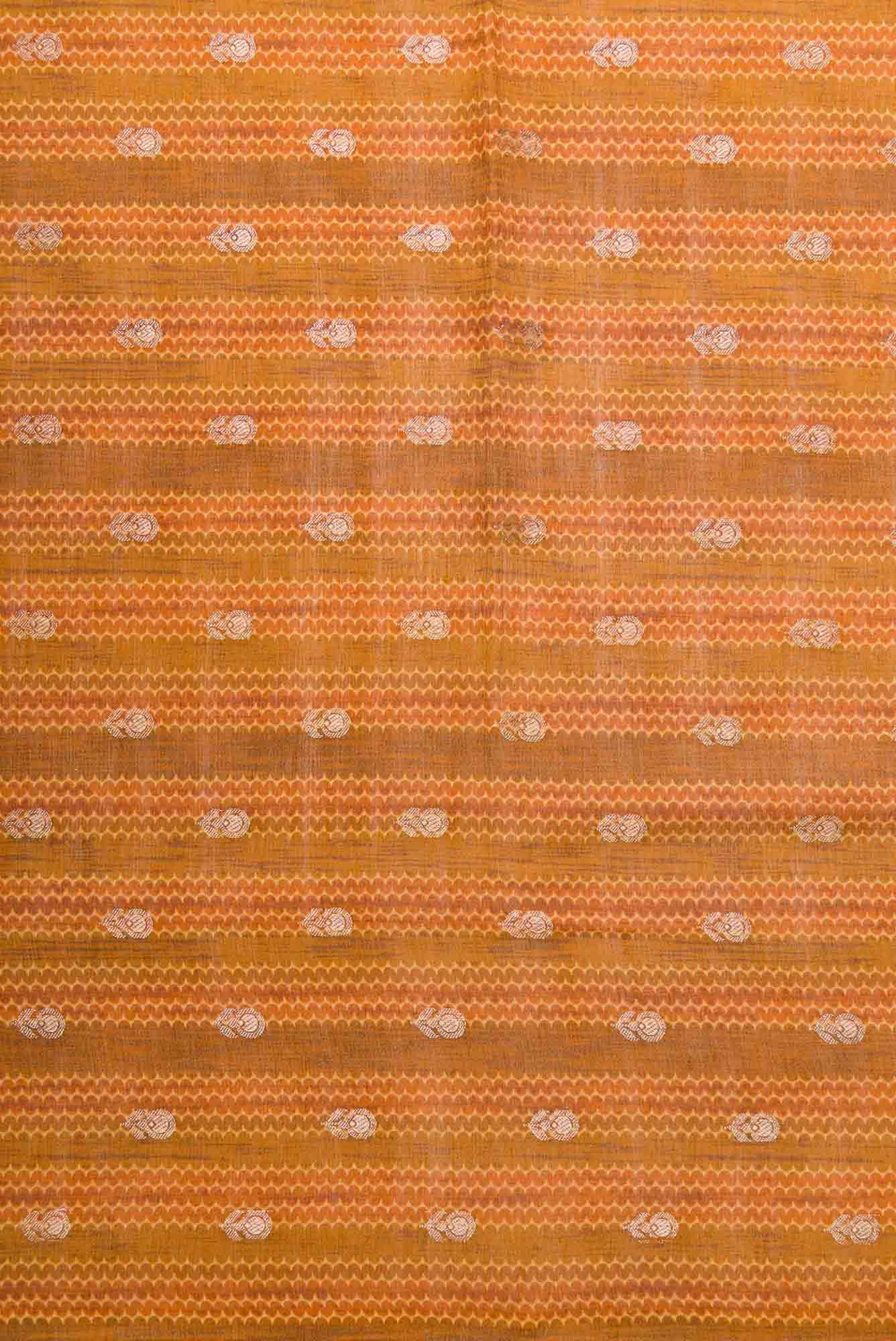 Brown and Mustard Chanderi Silk Dress Material
