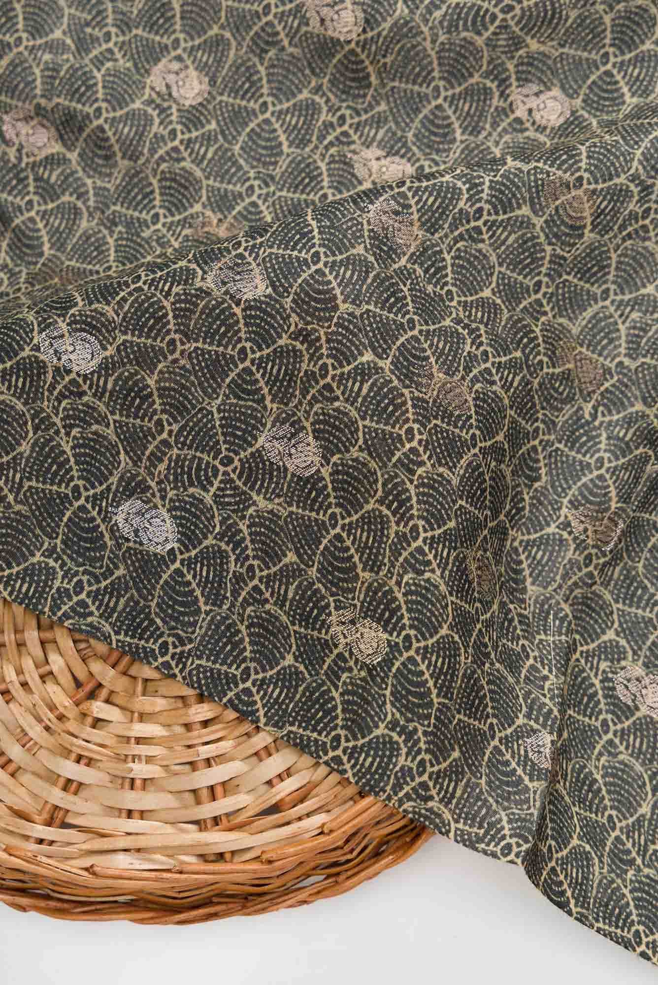 Black Tussar Silk Dress Material