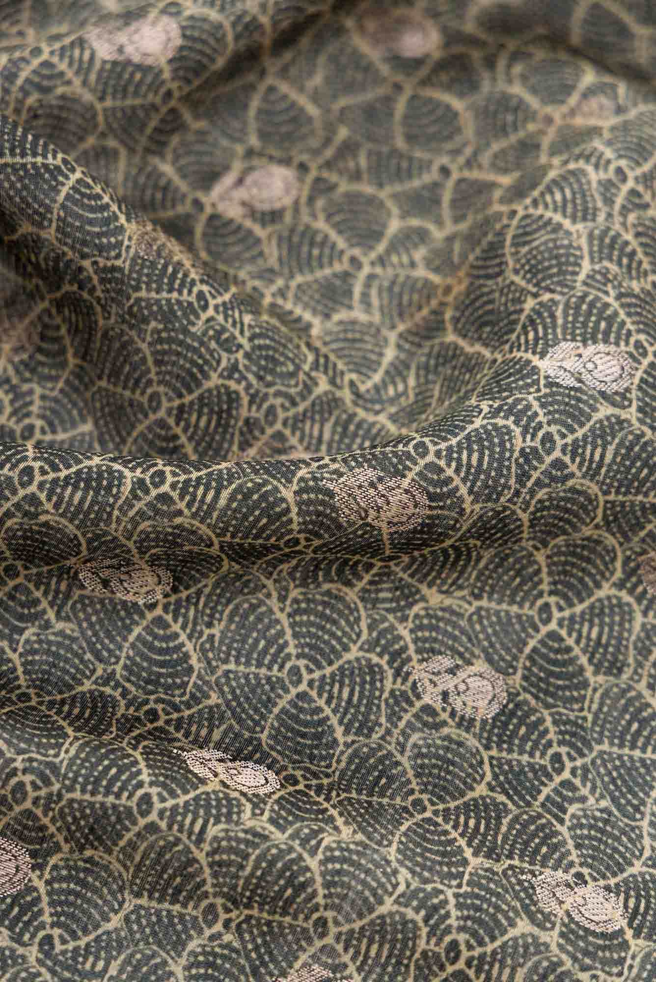 Black Tussar Silk Dress Material
