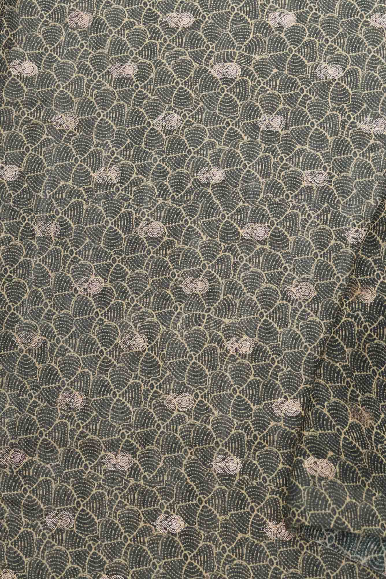 Black Tussar Silk Dress Material