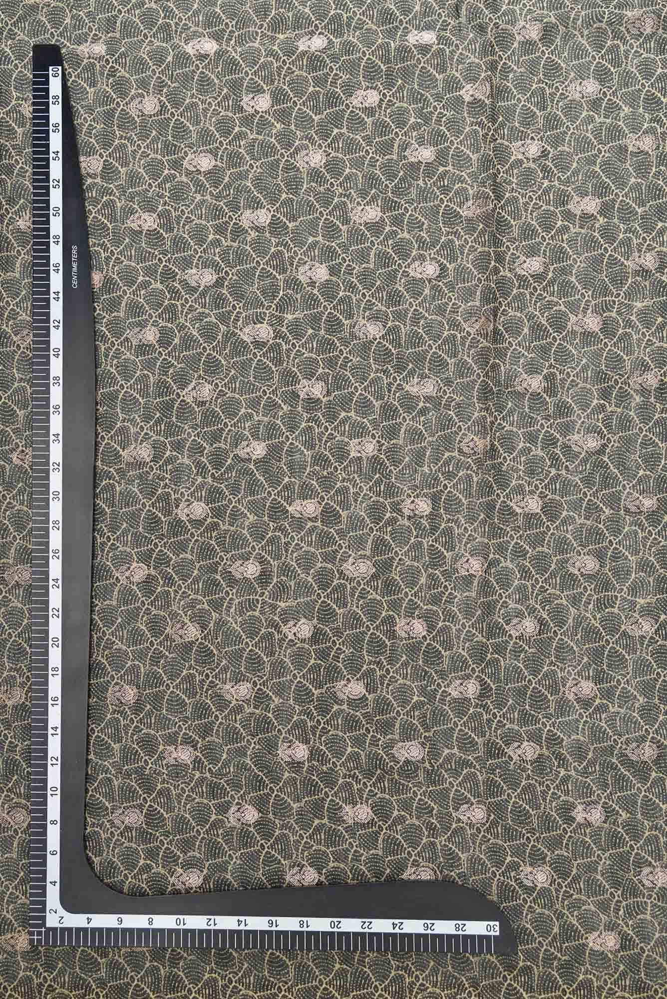 Black Tussar Silk Dress Material