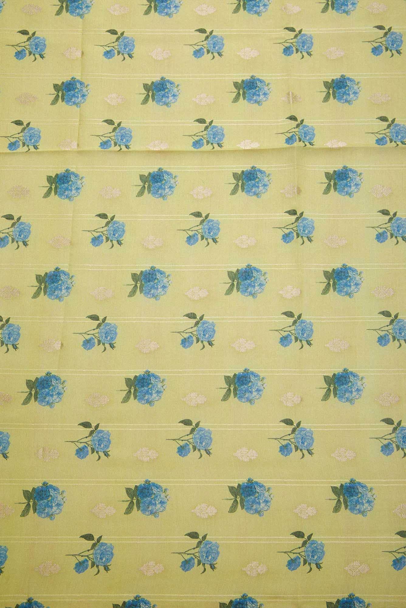 Pista Green Chanderi Silk Dress Material