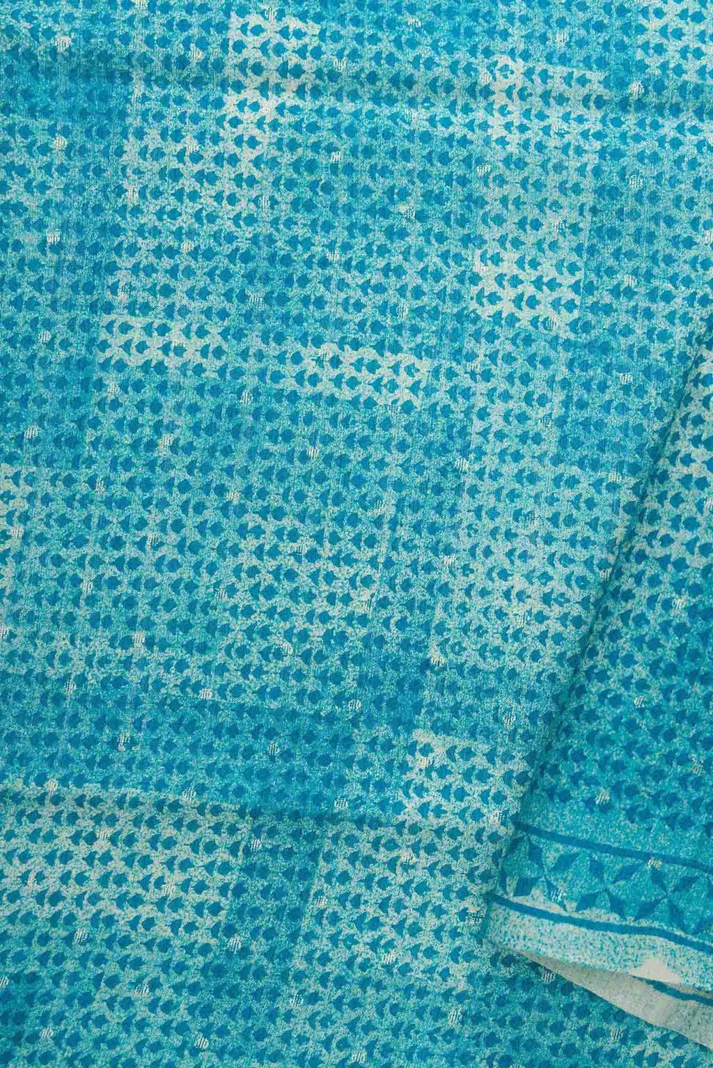 Blue Tussar Silk Dress Material