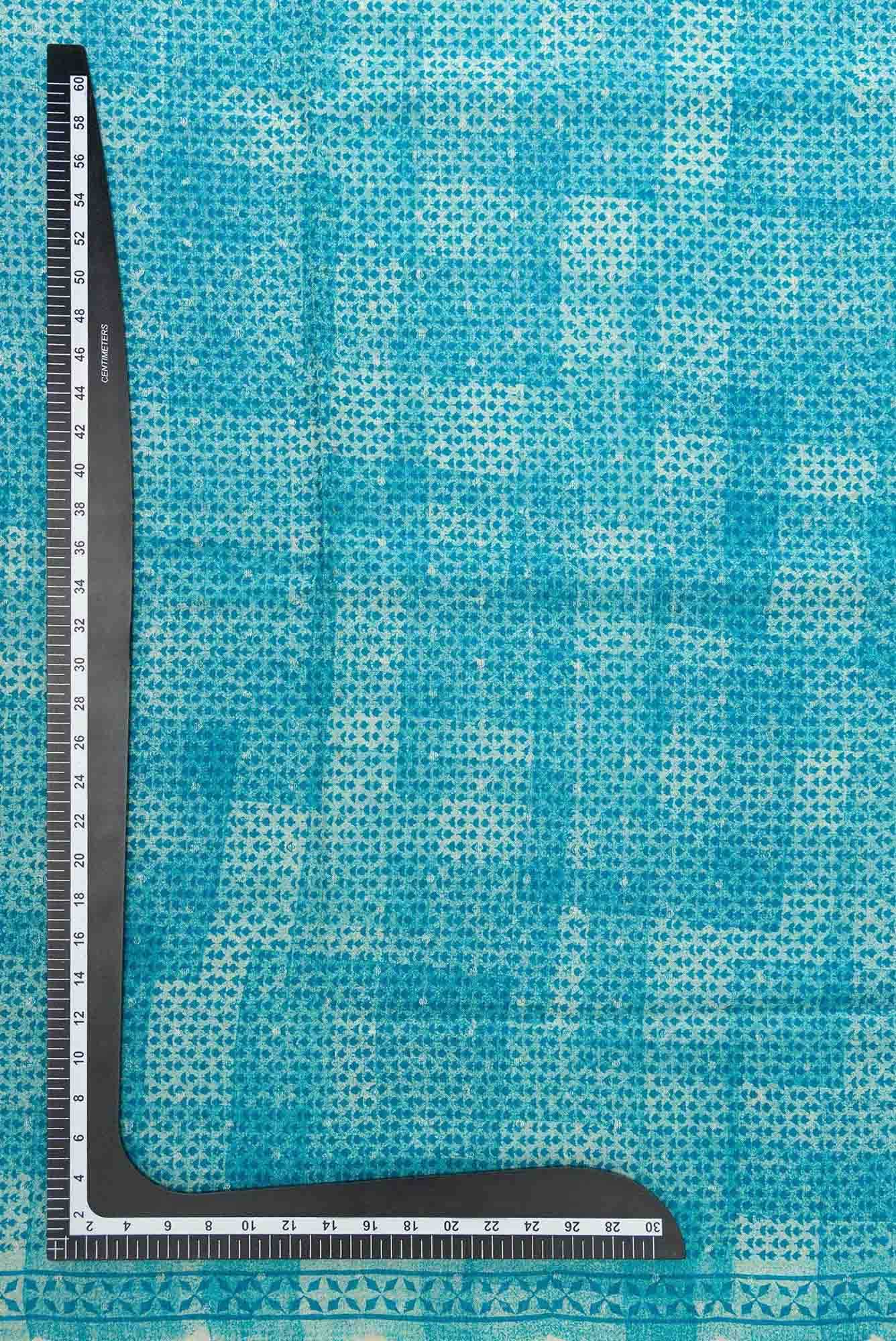 Blue Tussar Silk Dress Material