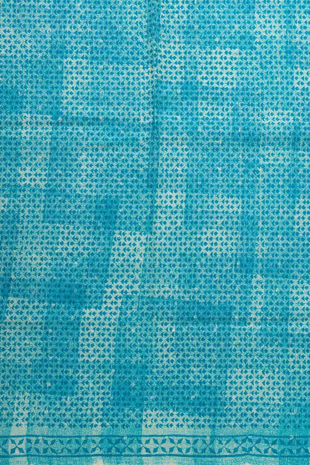 Blue Tussar Silk Dress Material