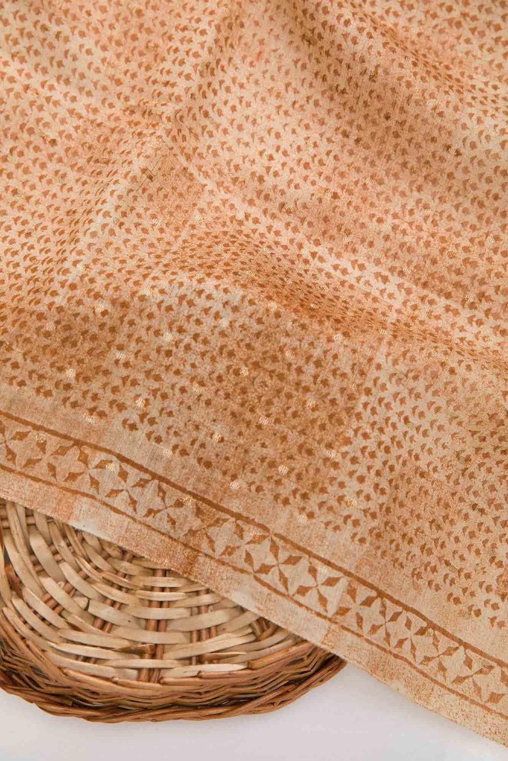 Brown Chanderi Silk Dress Material