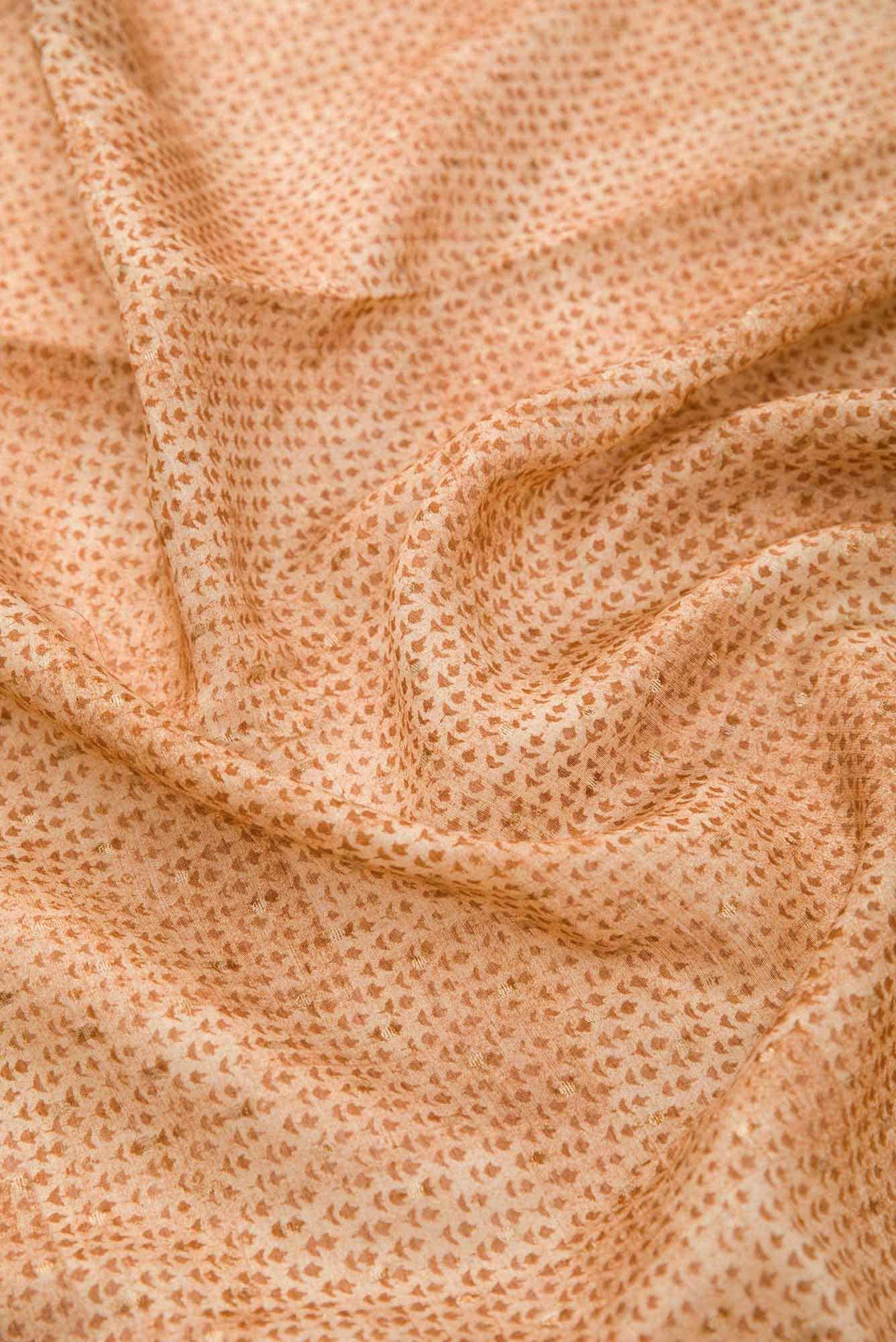 Brown Chanderi Silk Dress Material