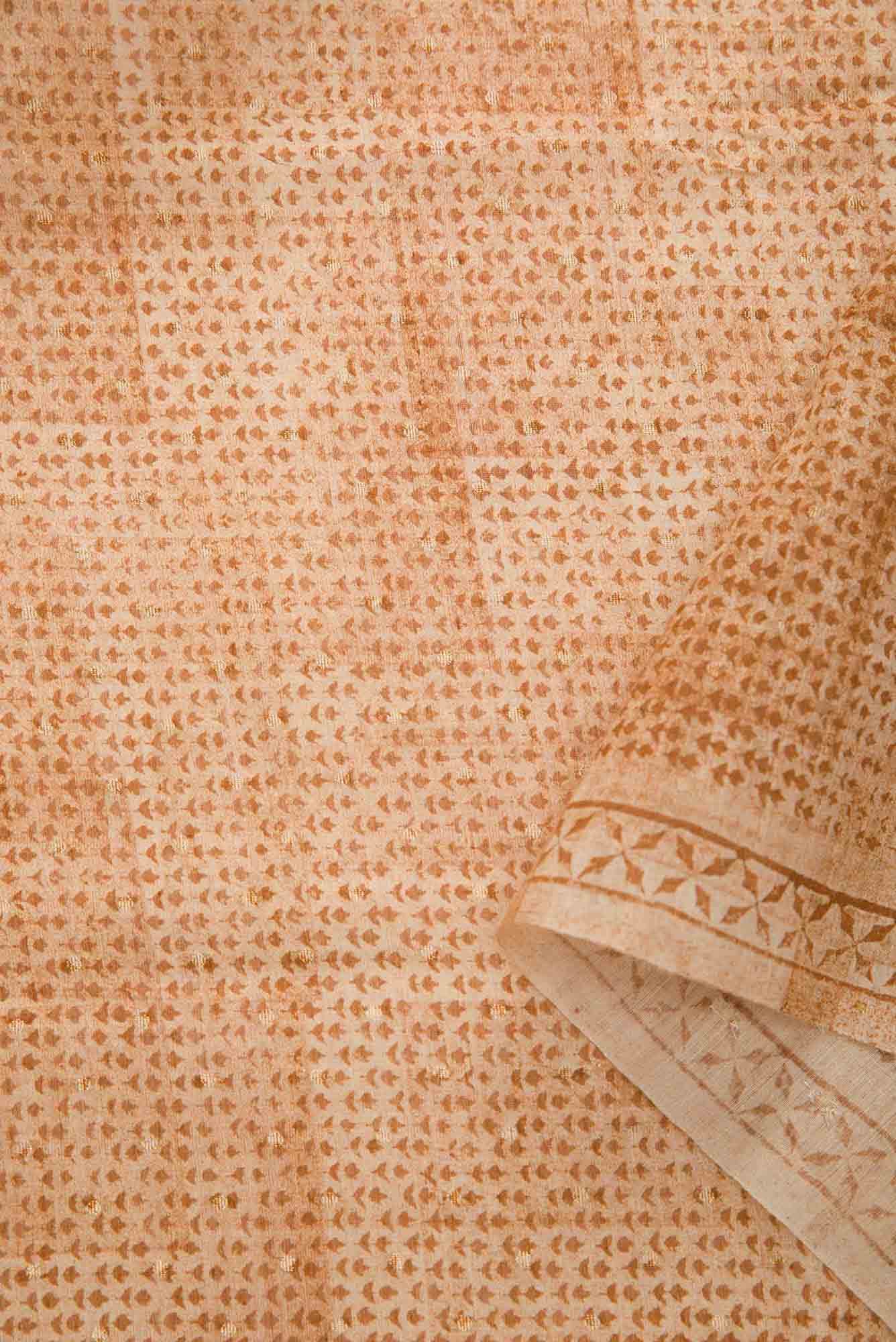 Brown Chanderi Silk Dress Material