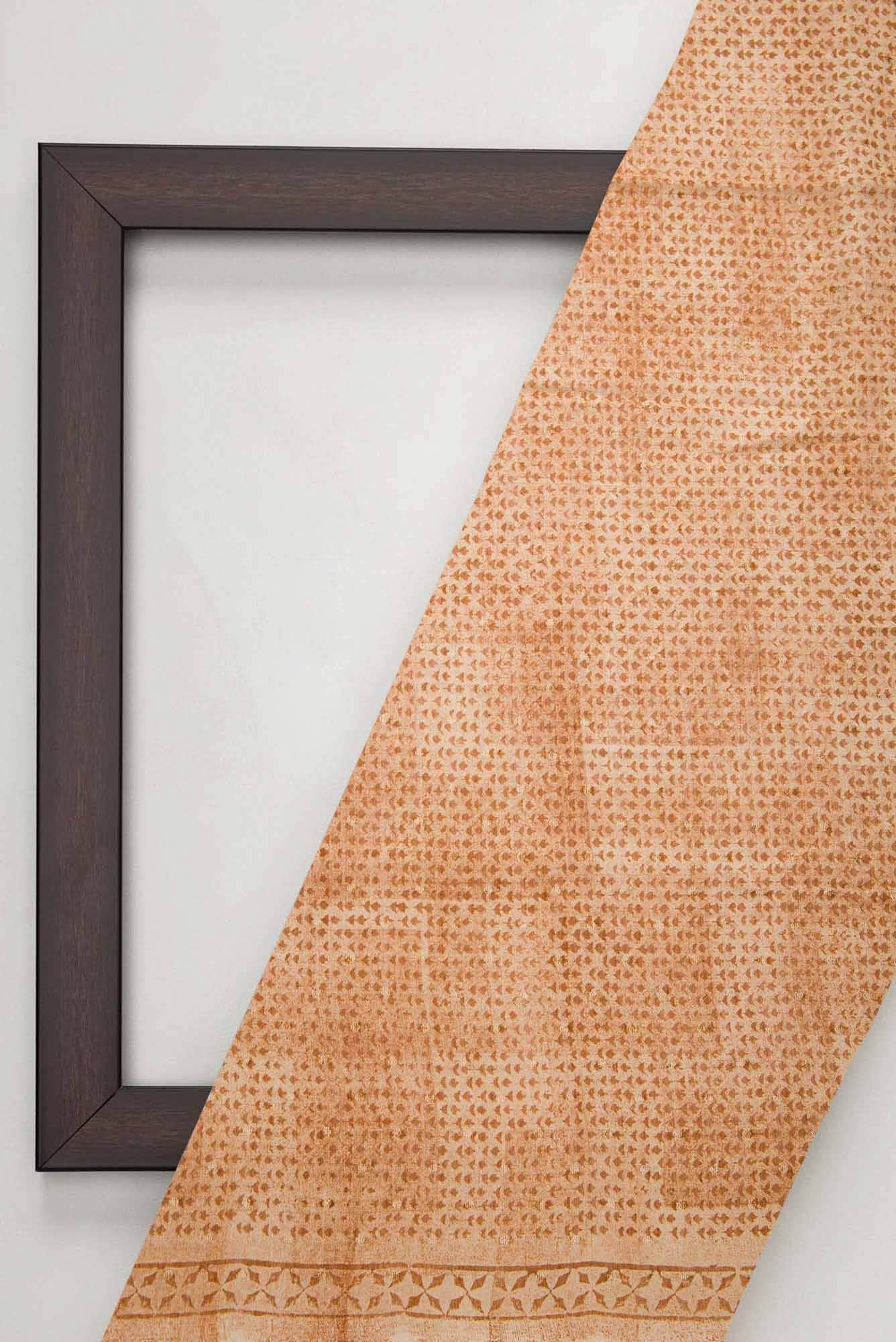 Brown Chanderi Silk Dress Material