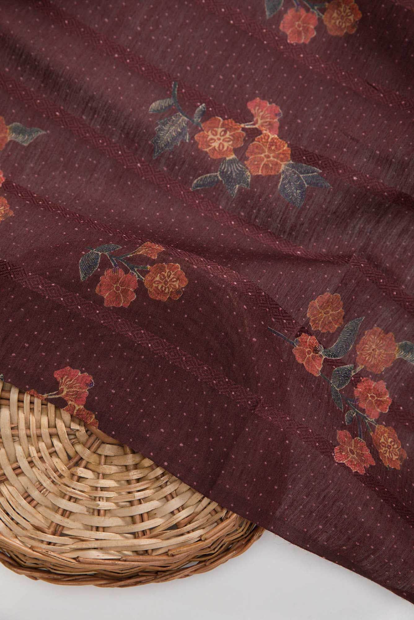 Maroon Chanderi Silk Dress Material