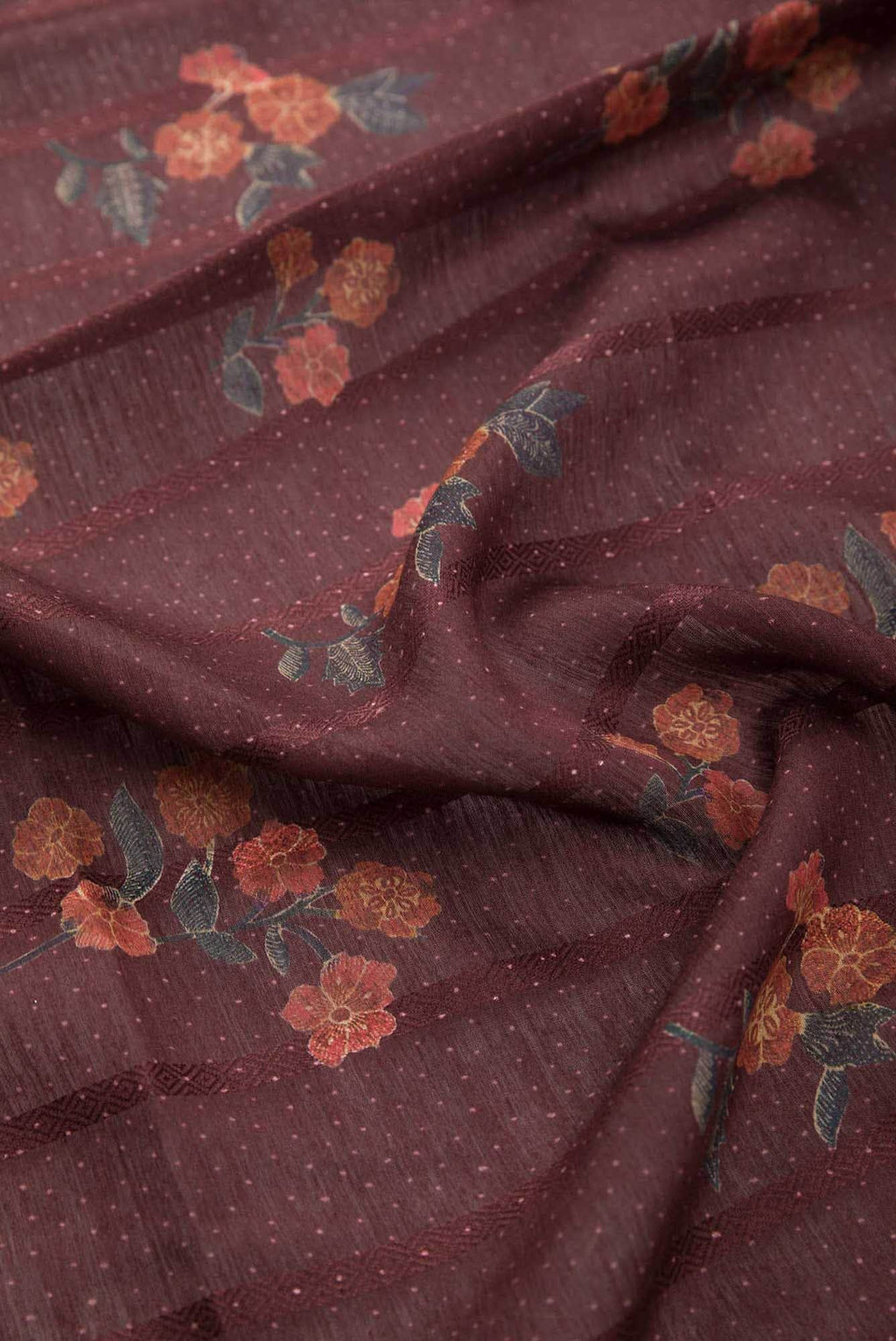 Maroon Chanderi Silk Dress Material