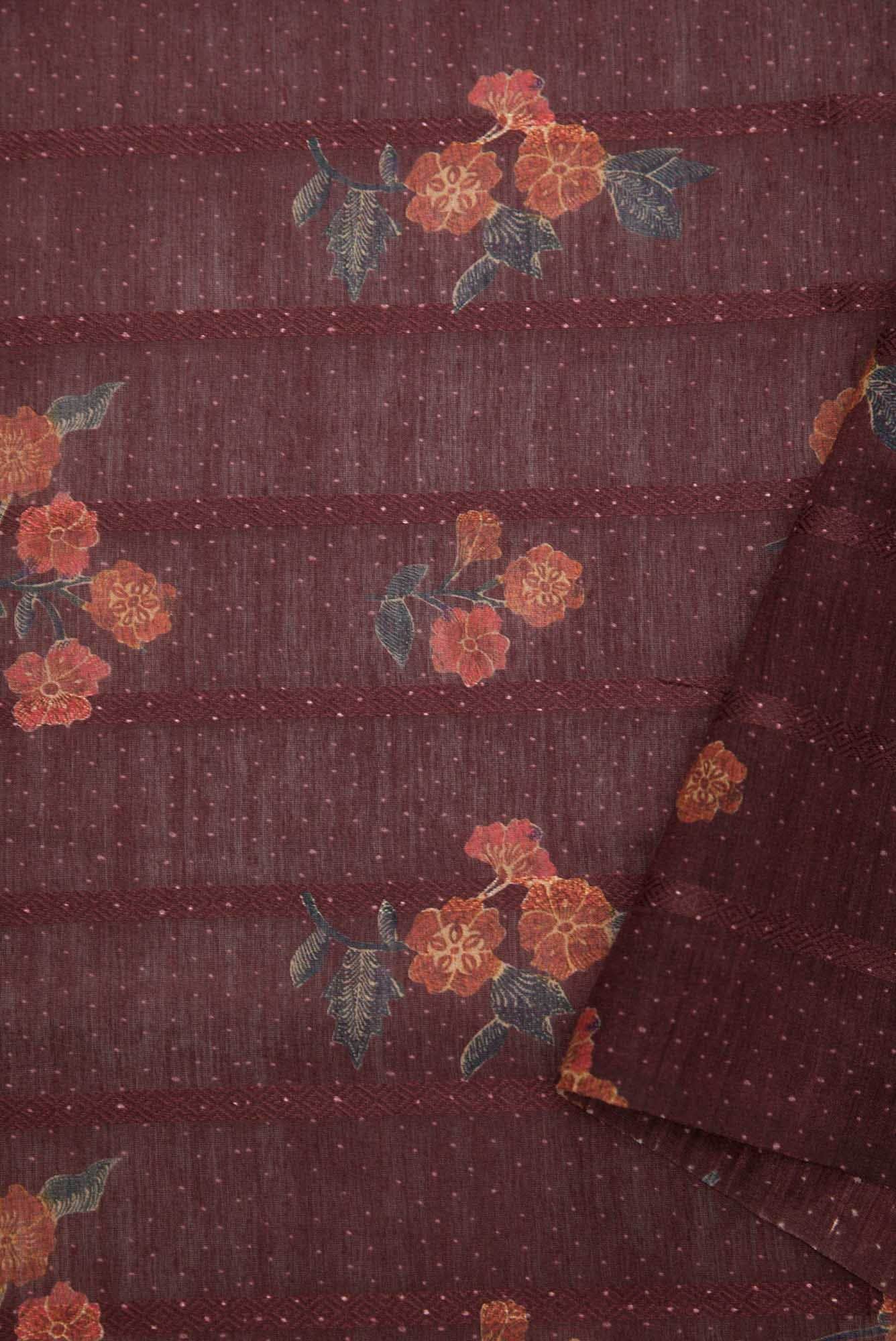 Maroon Chanderi Silk Dress Material