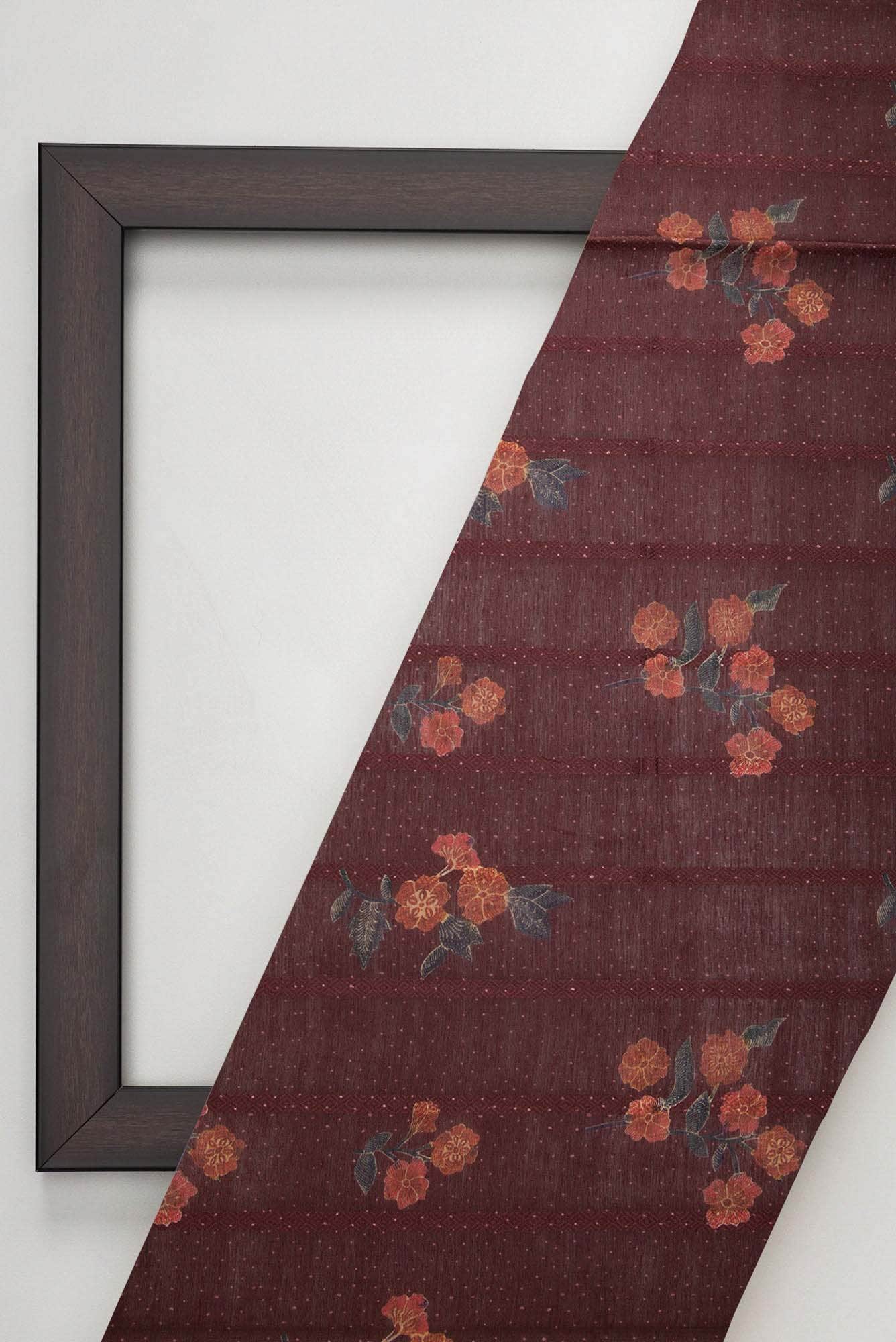 Maroon Chanderi Silk Dress Material
