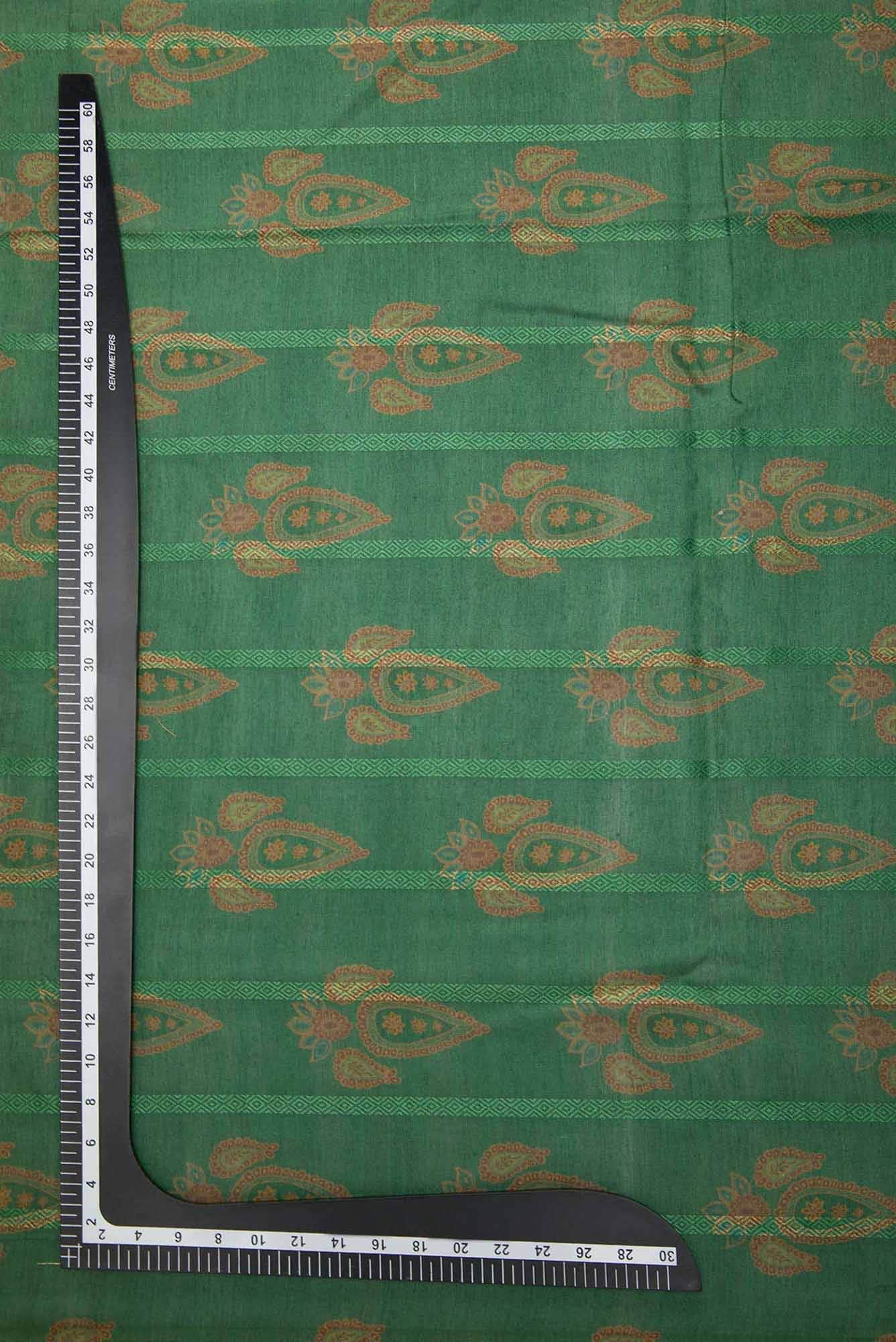 Green Chanderi Silk Dress Material