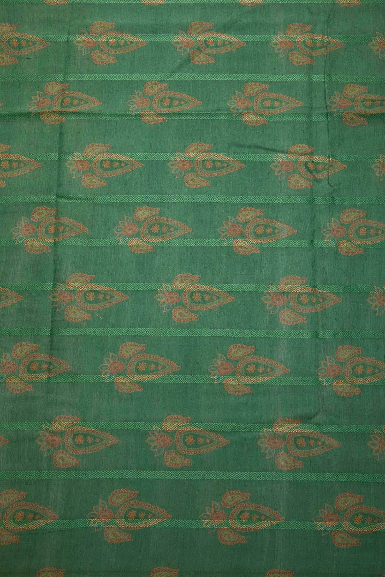 Green Chanderi Silk Dress Material