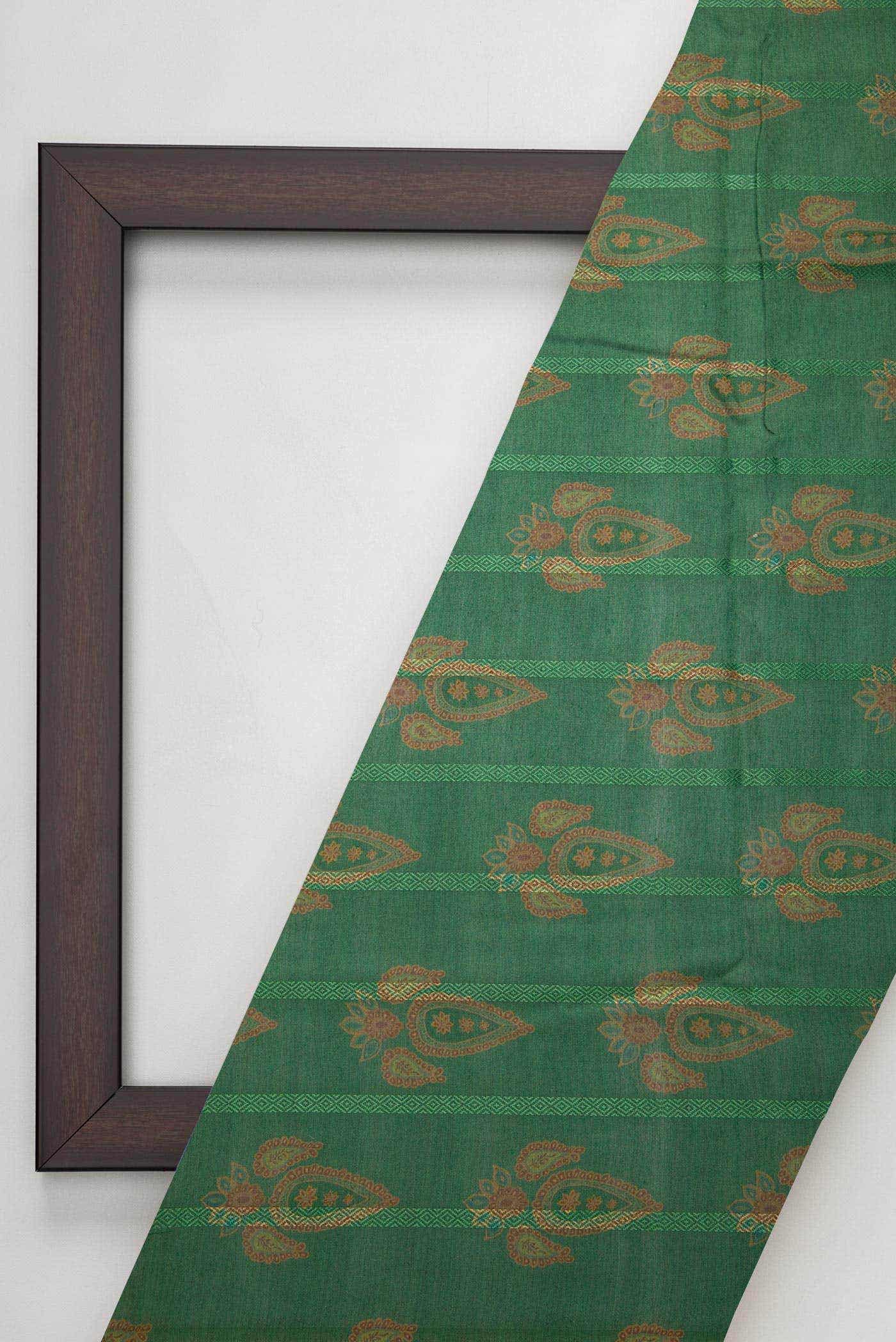 Green Chanderi Silk Dress Material