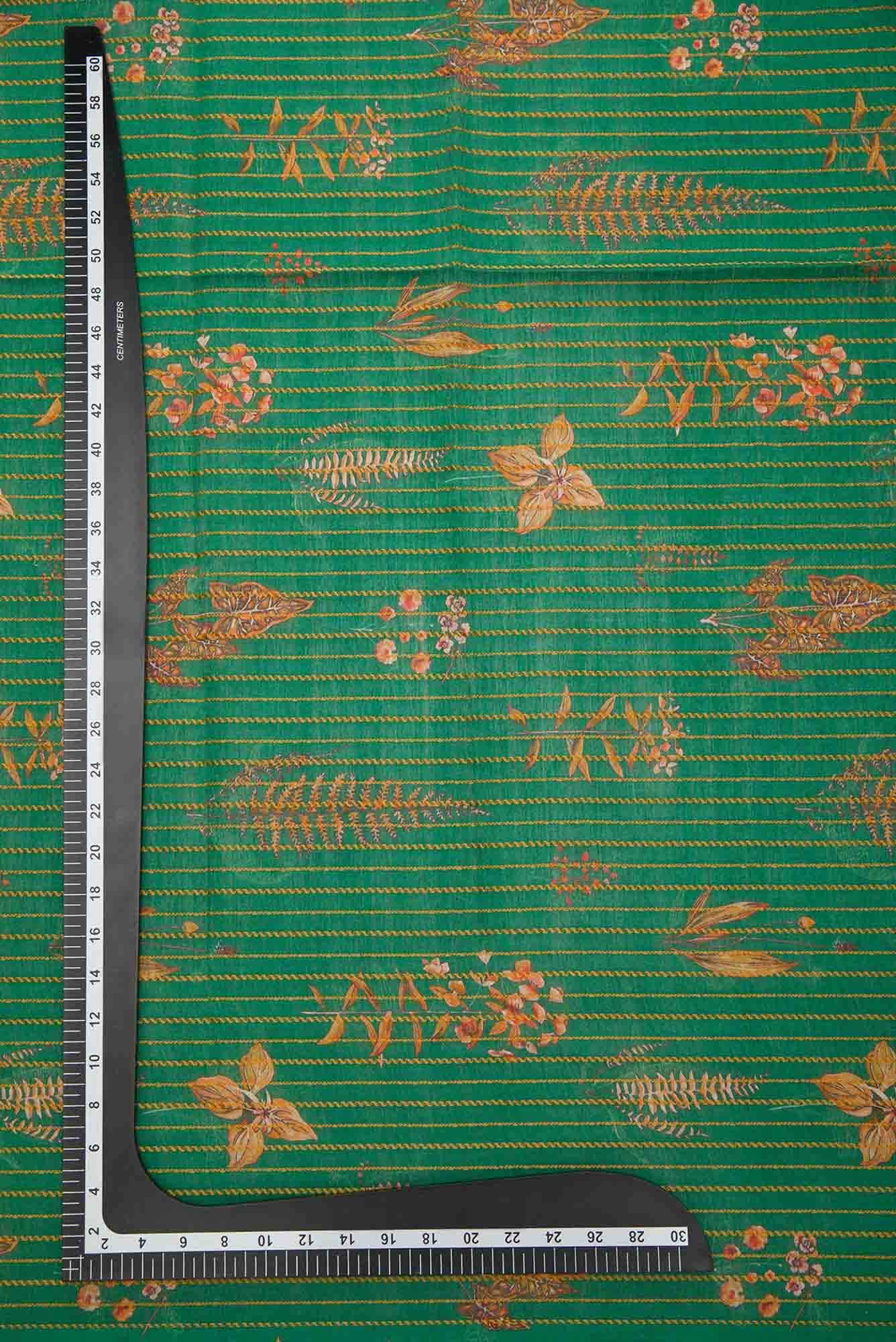 Green Chanderi Silk Dress Material