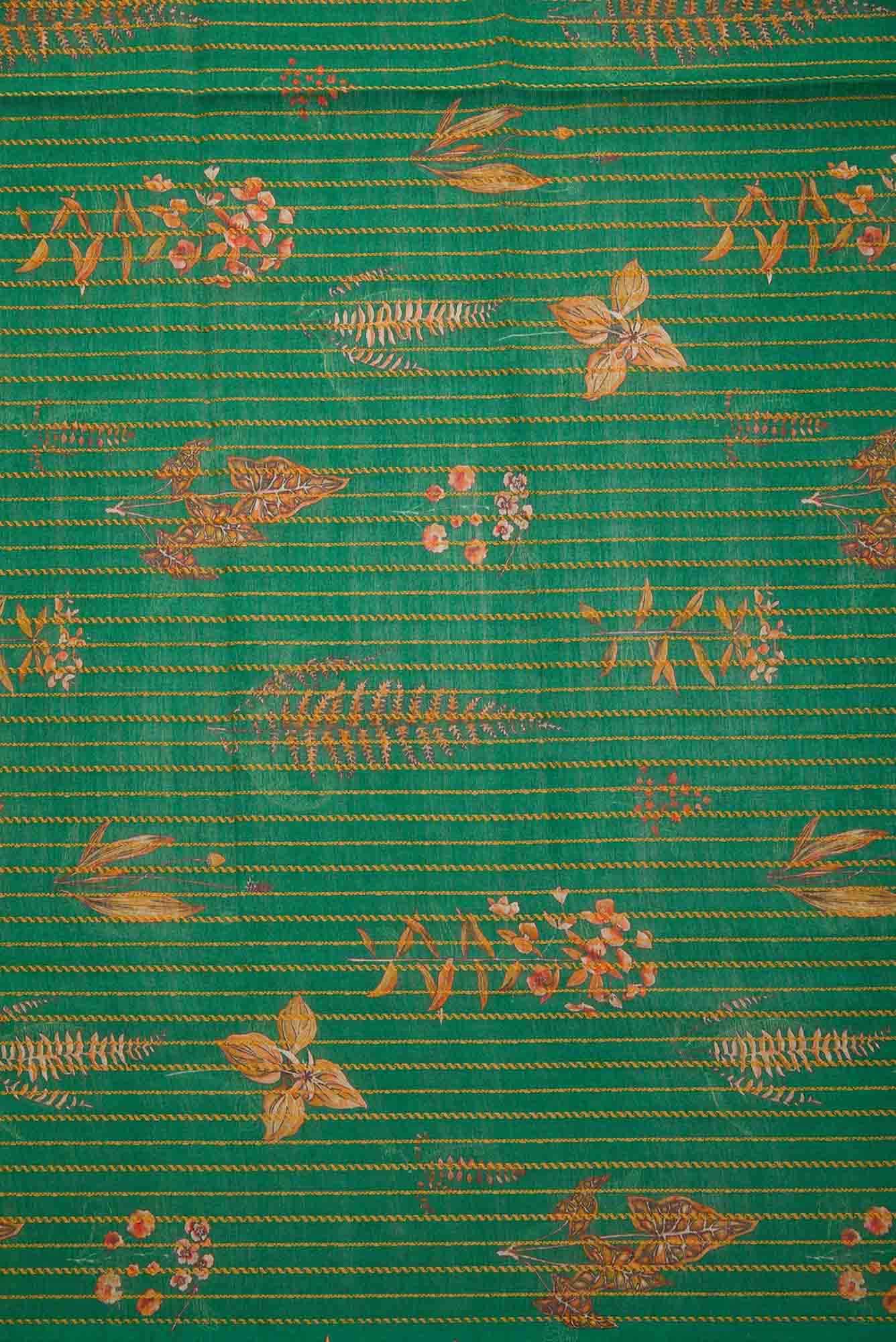 Green Chanderi Silk Dress Material