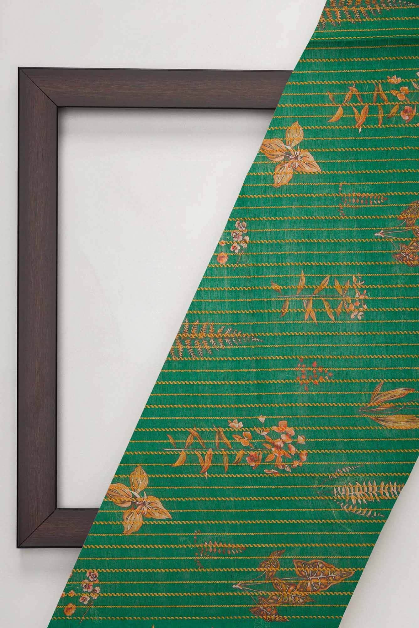 Green Chanderi Silk Dress Material