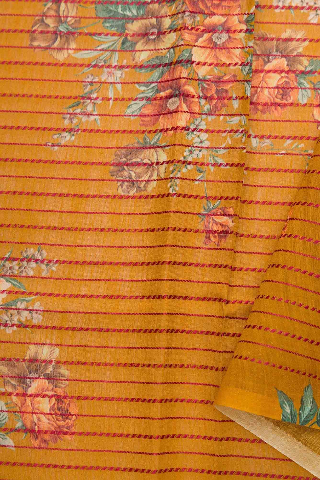 Mustard Chanderi Silk Dress Material