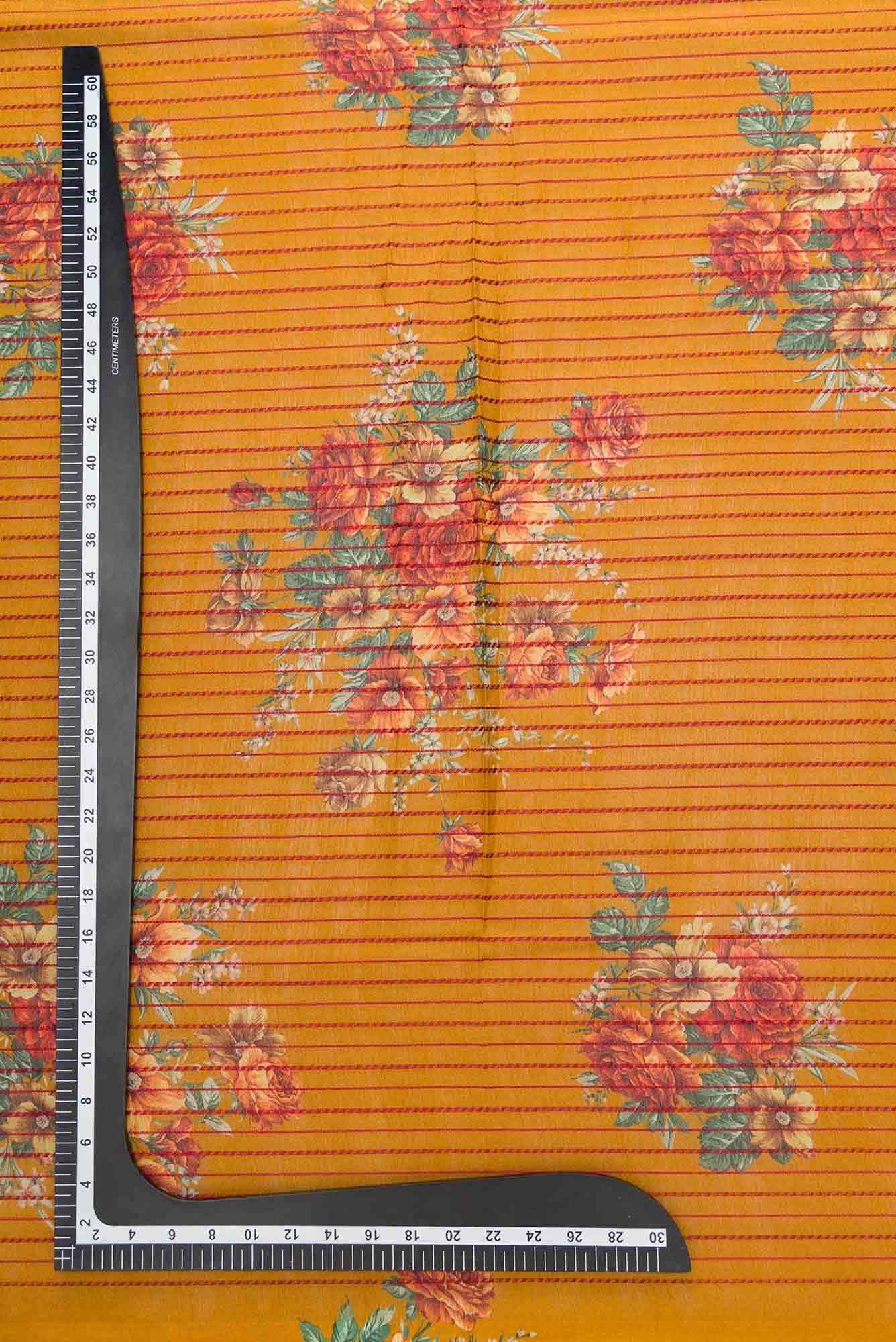 Mustard Chanderi Silk Dress Material
