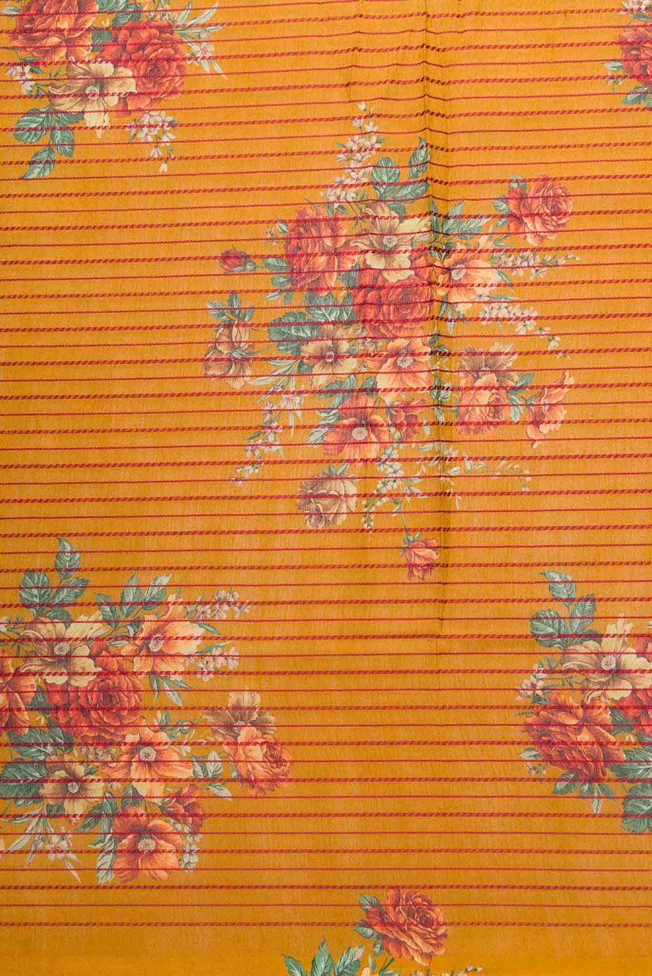 Mustard Chanderi Silk Dress Material
