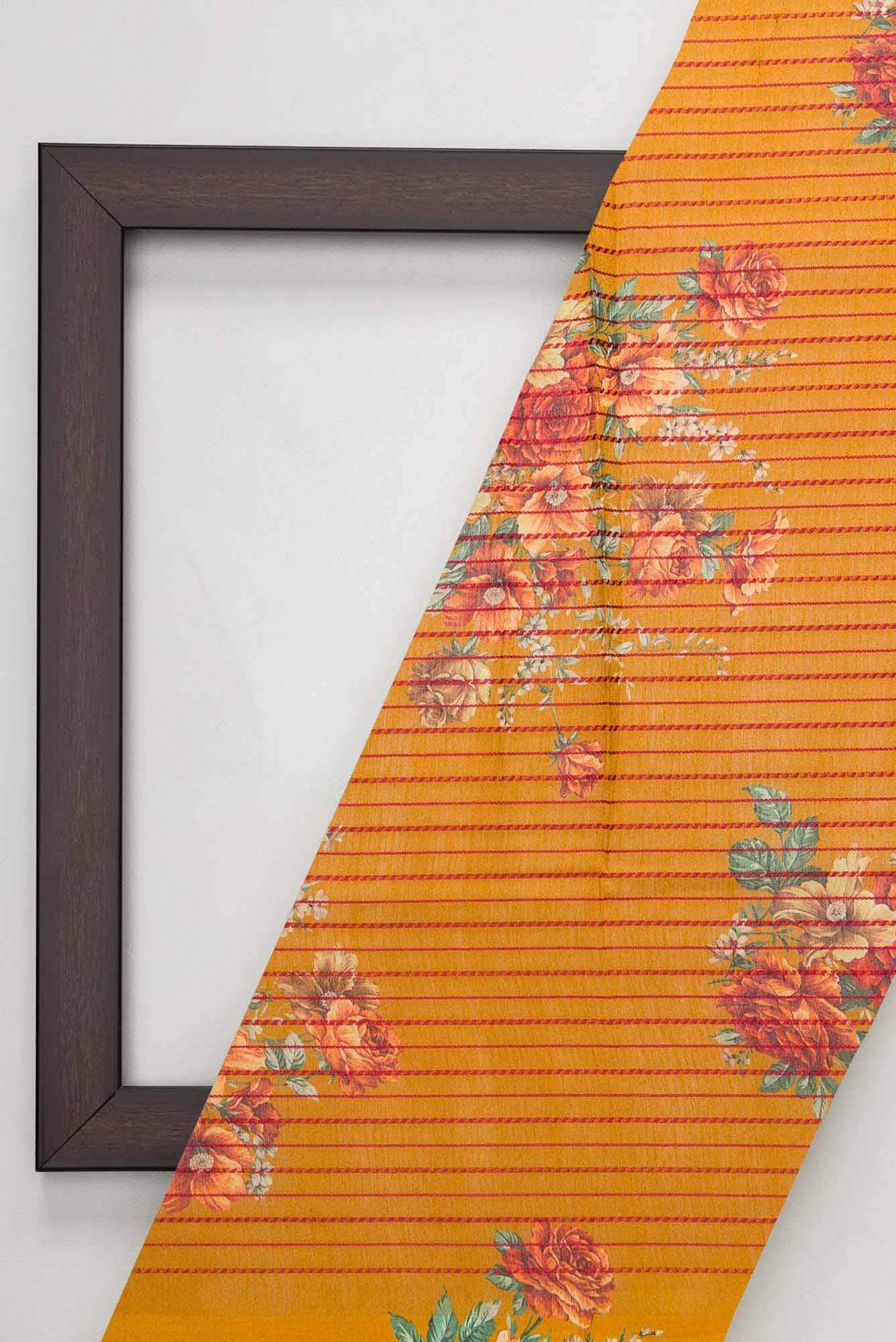 Mustard Chanderi Silk Dress Material