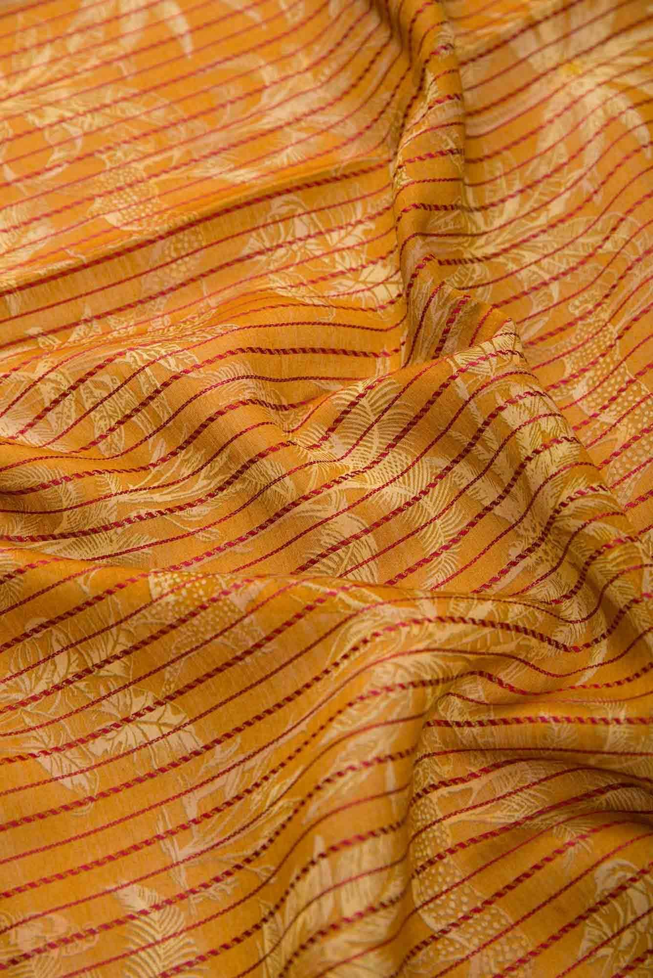 Mustard Chanderi Silk Dress Material