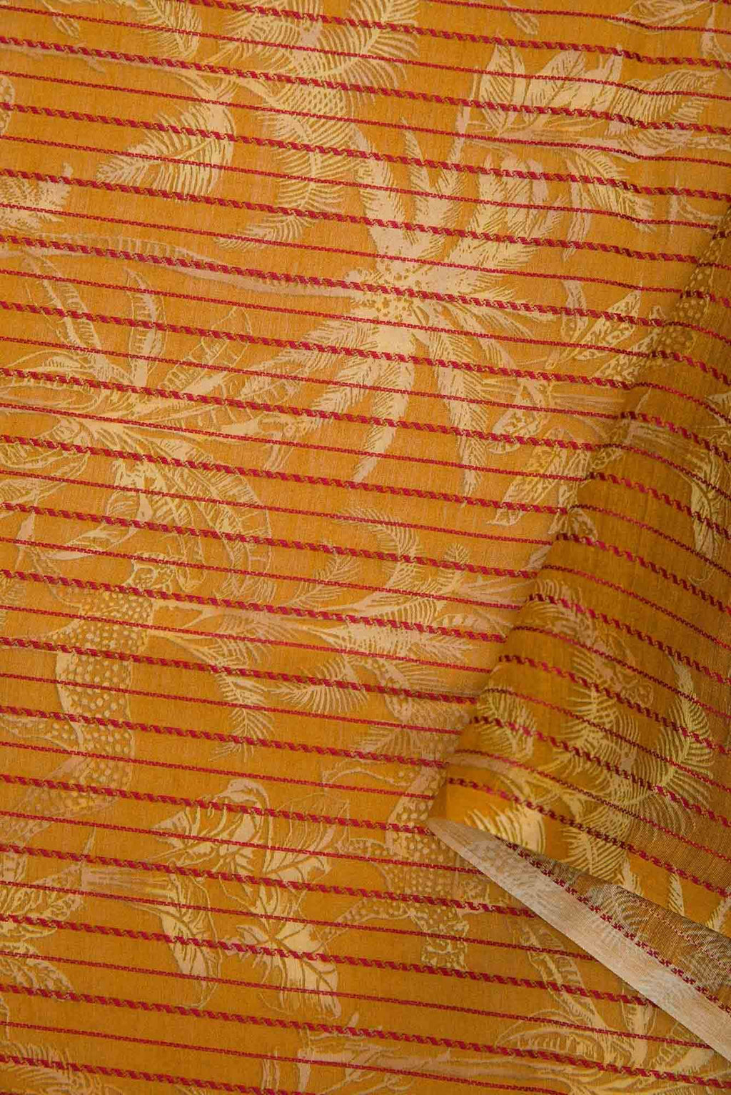 Mustard Chanderi Silk Dress Material