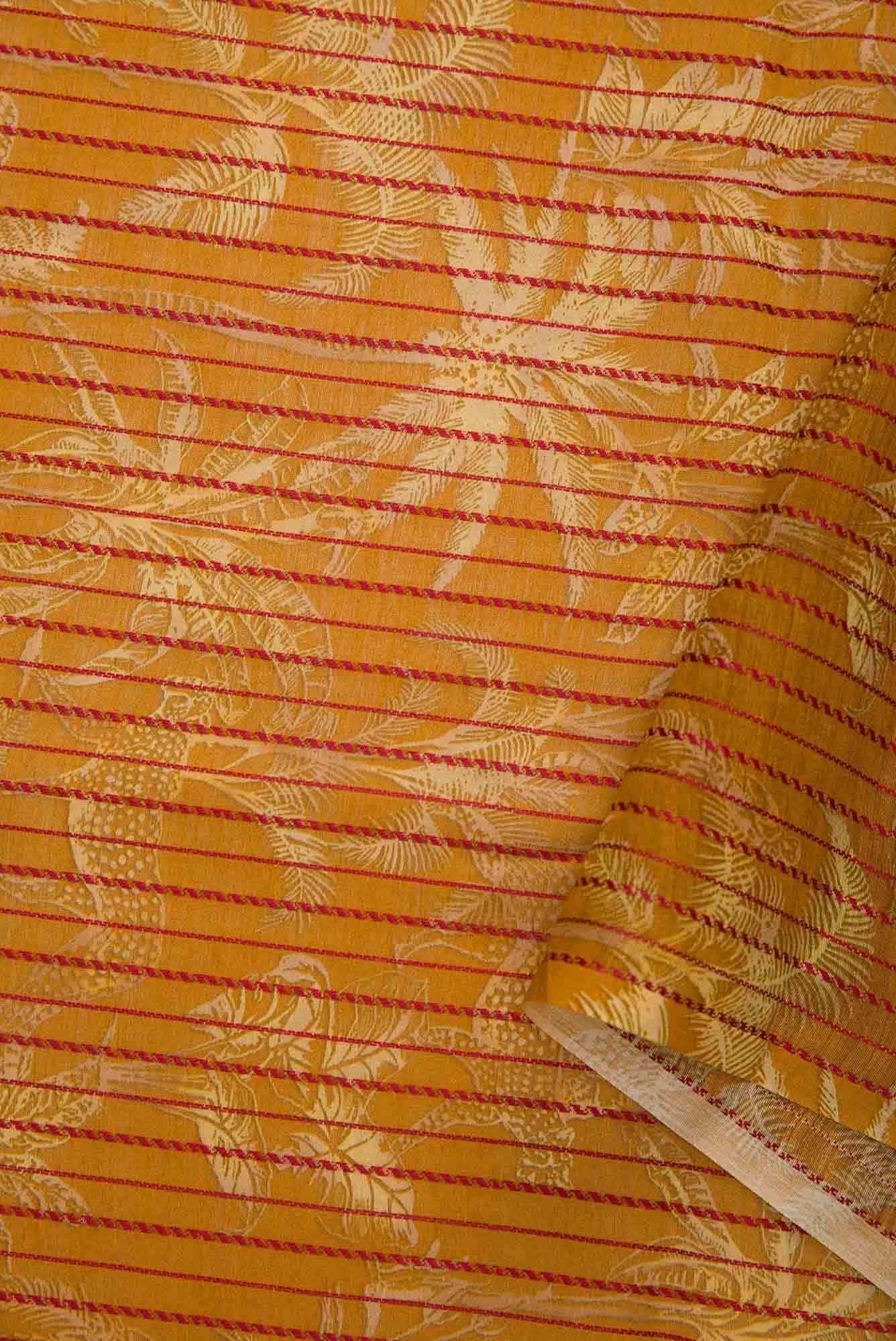 Mustard Chanderi Silk Dress Material