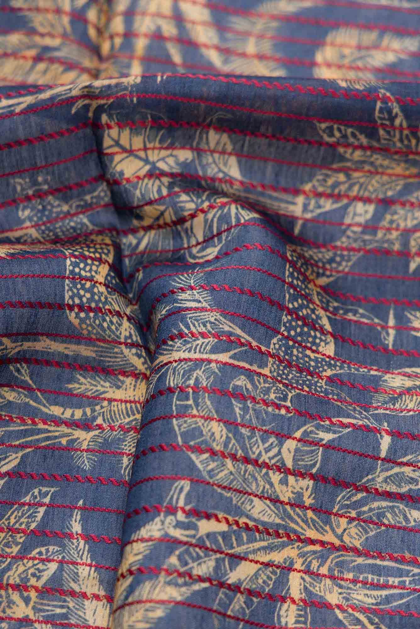 Grey Chanderi Silk Dress Material