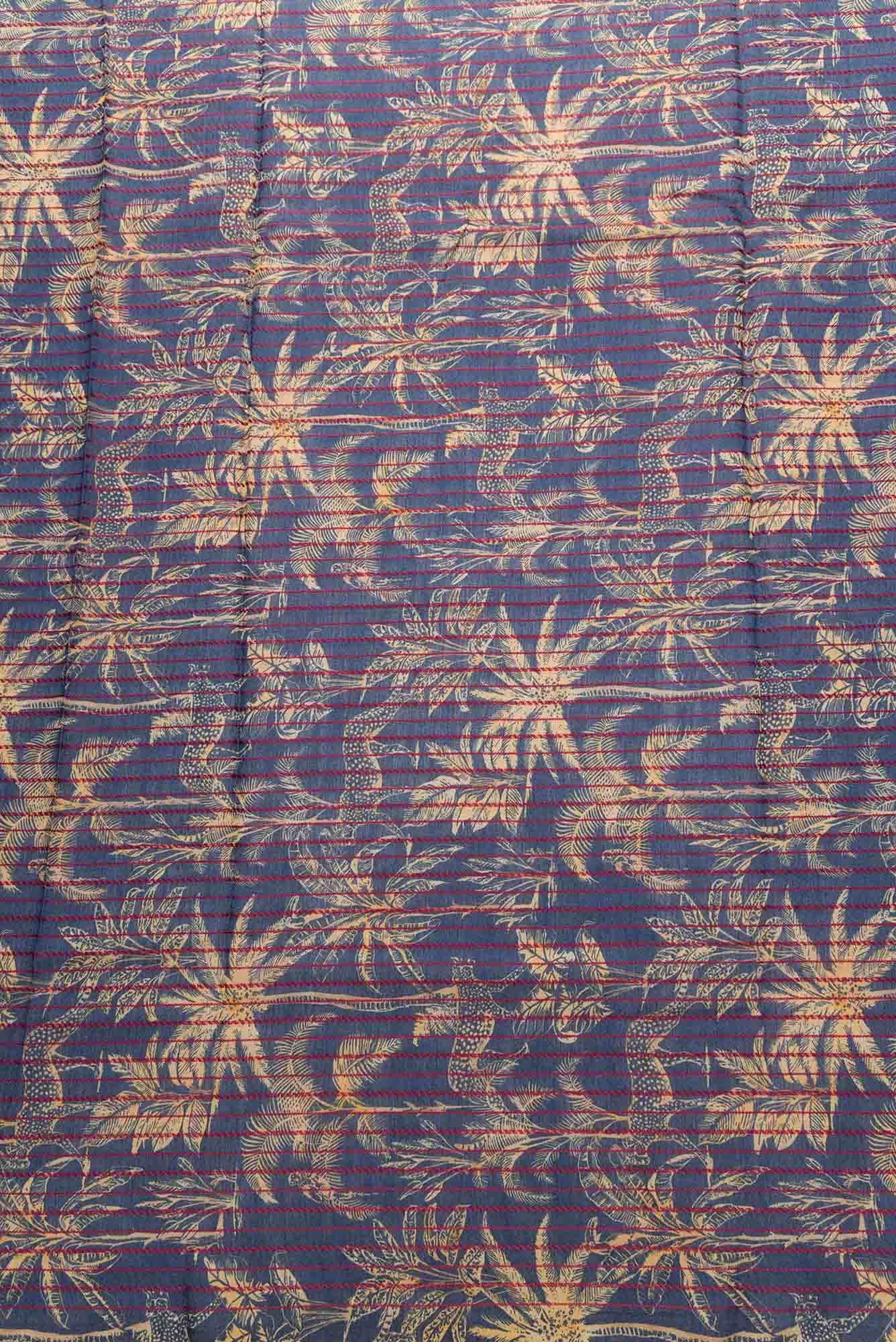 Grey Chanderi Silk Dress Material