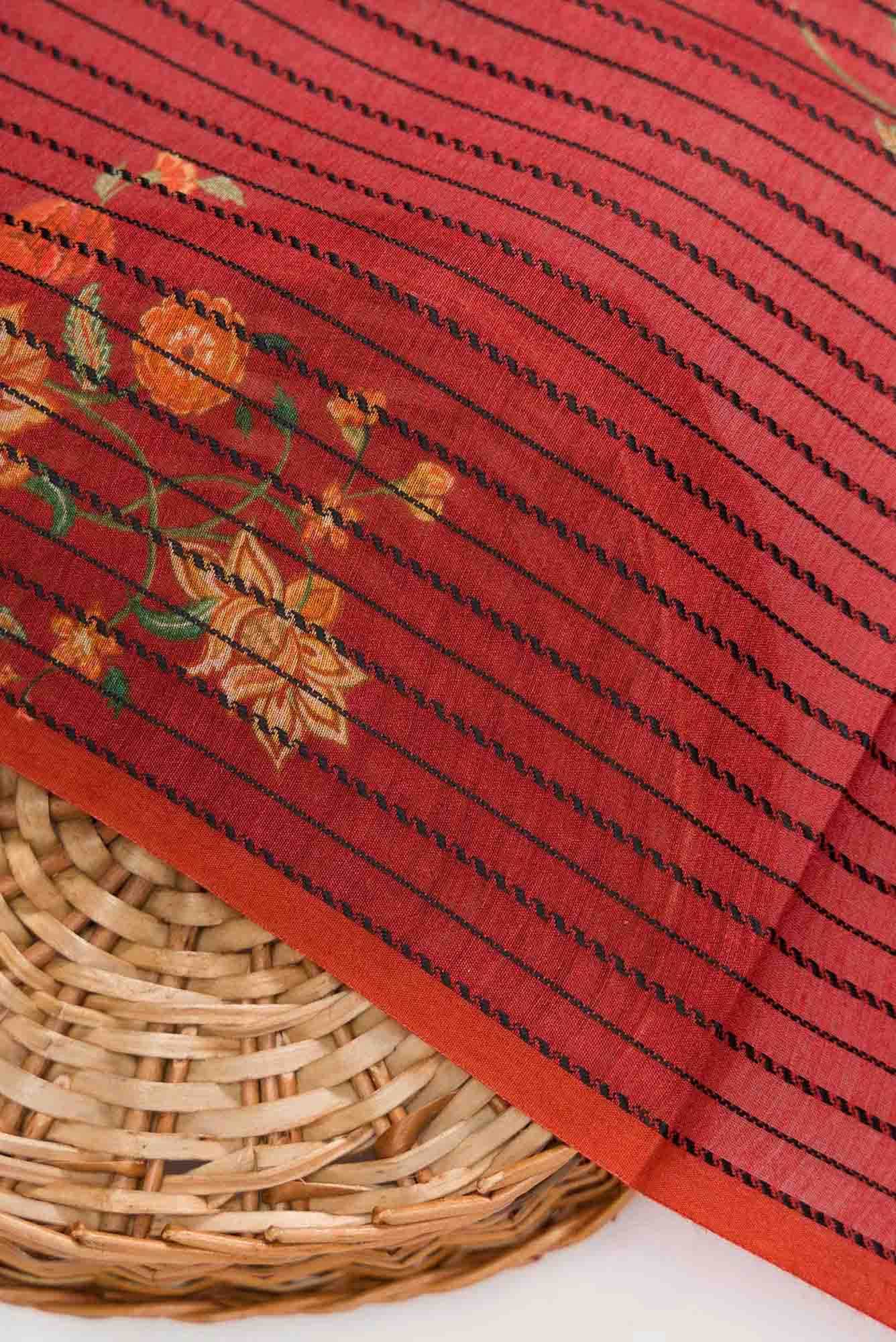 Maroon Chanderi Silk Dress Material