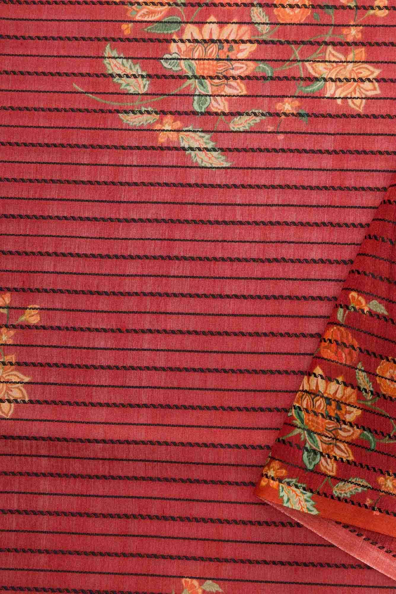 Maroon Chanderi Silk Dress Material