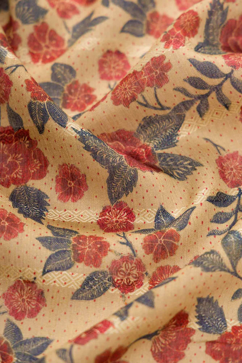 Sandal Tussar Silk Dress Material