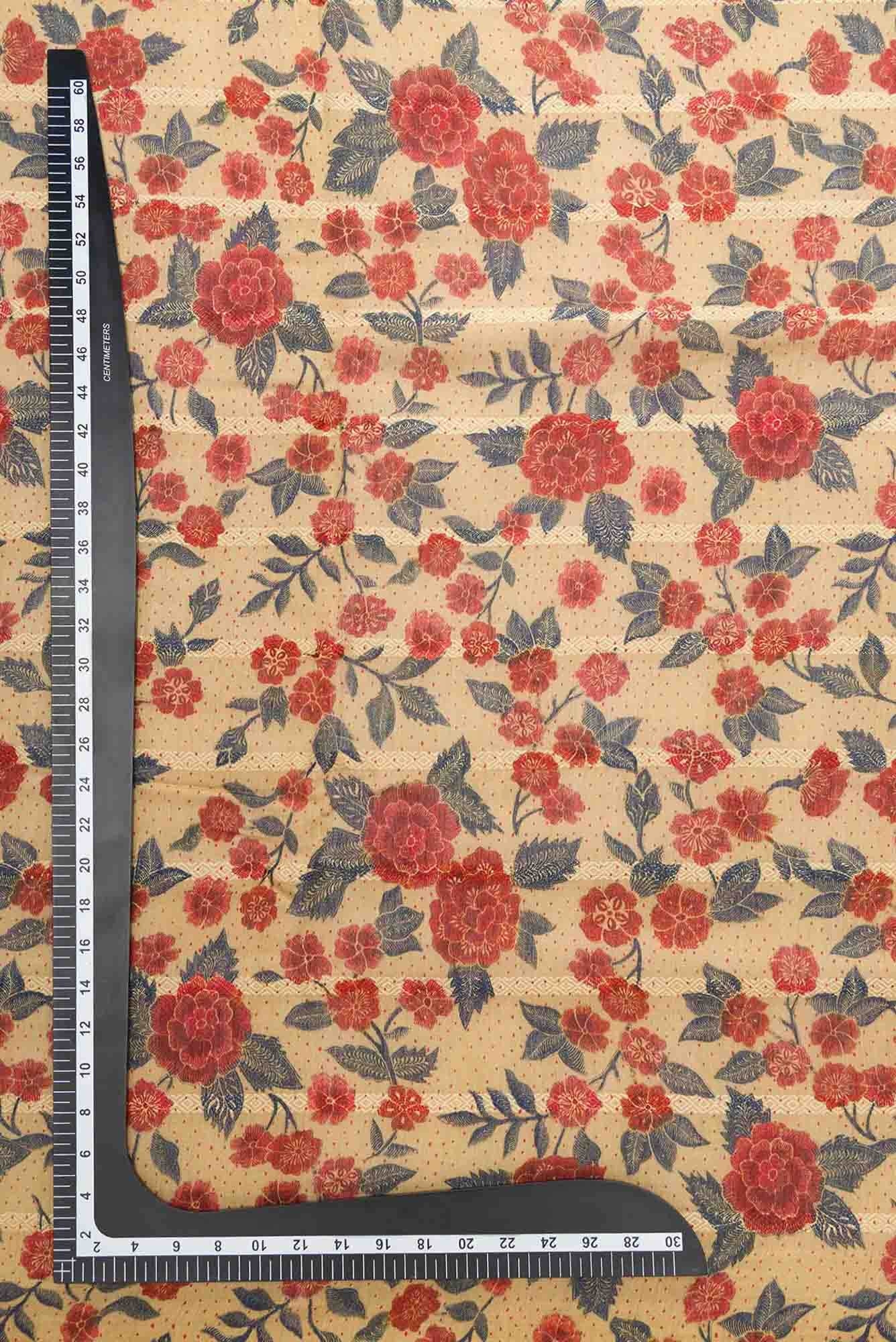 Sandal Tussar Silk Dress Material