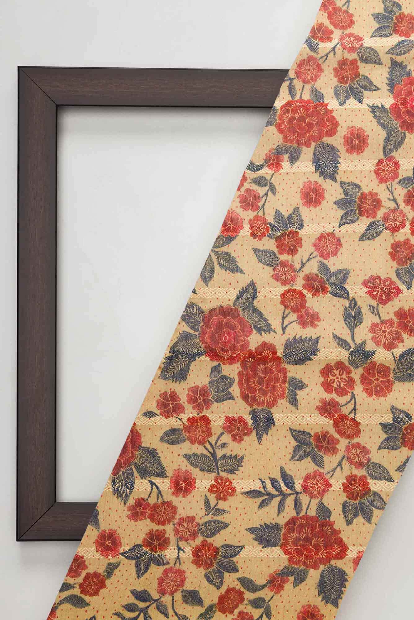 Sandal Tussar Silk Dress Material