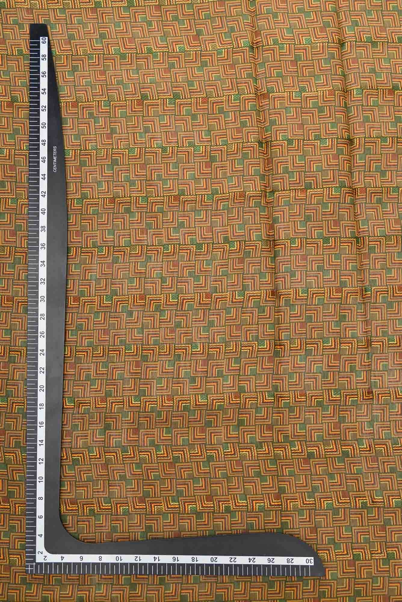 Mehandi Green Tussar Silk Dress Material